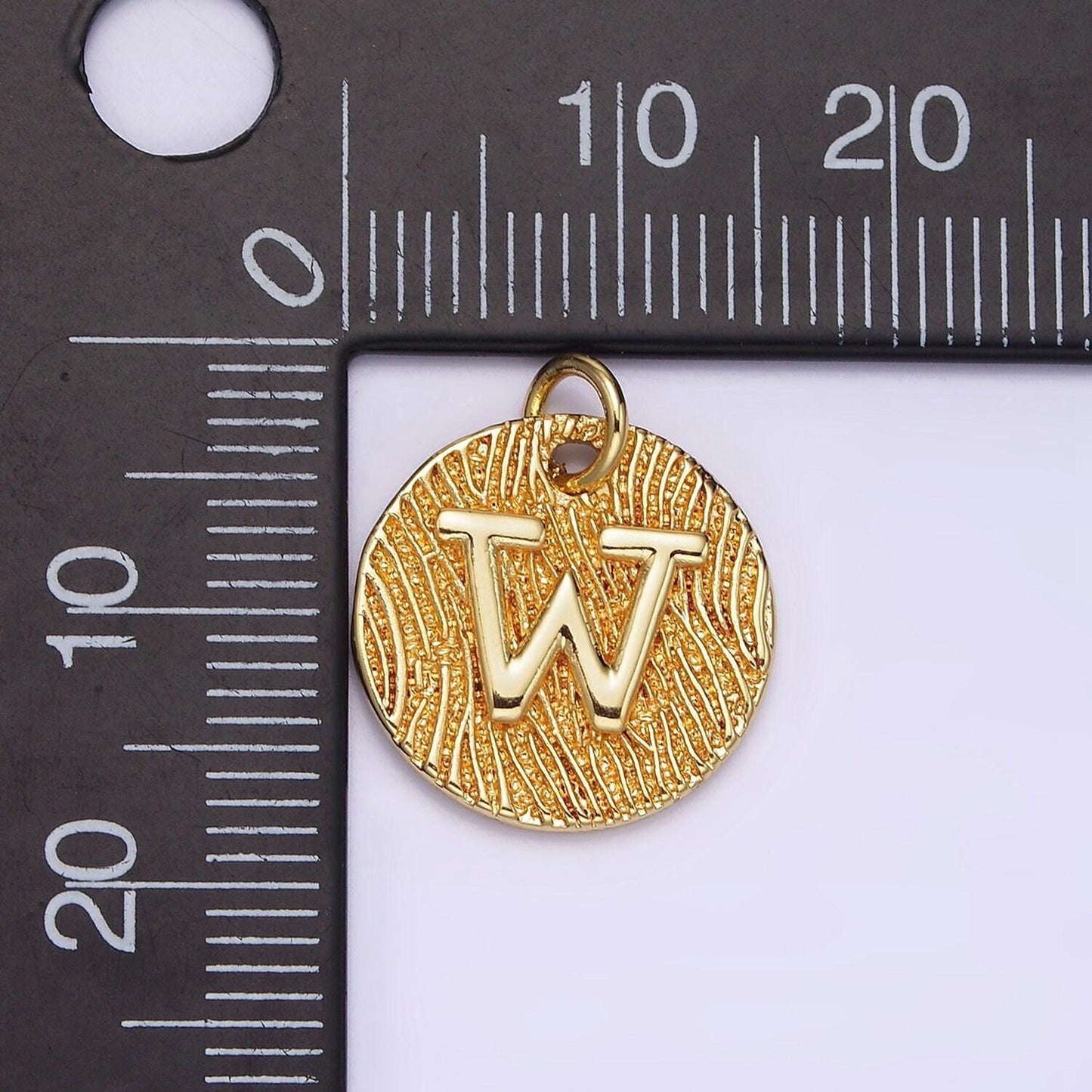 24k gold alphabet charms, english letter pendants 15mm initial coin pendants | a1119-a1131