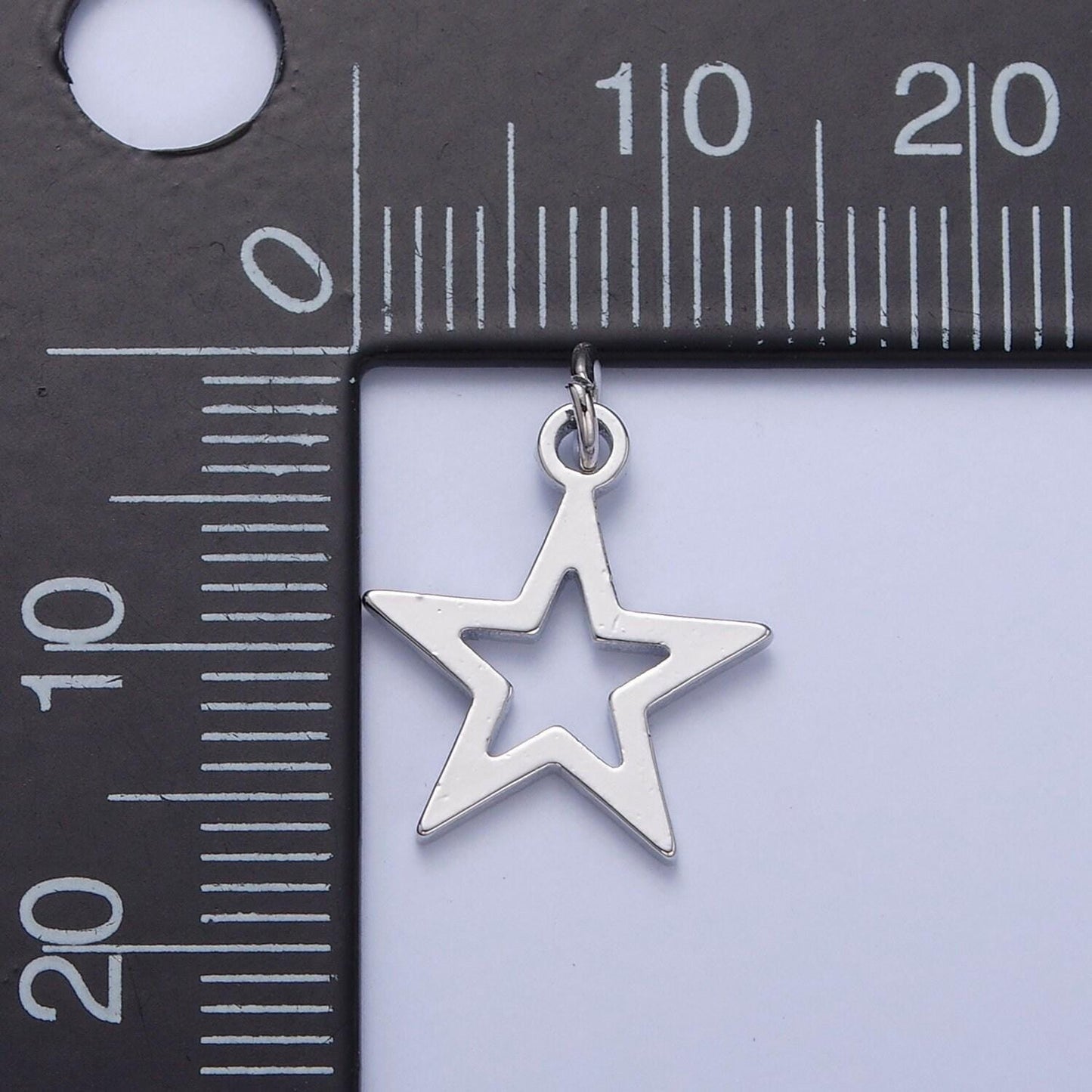 Gold filled 17.5mmx13mm five pointed star charm, gold & silver celestial north star for diy jewelry making, w-466