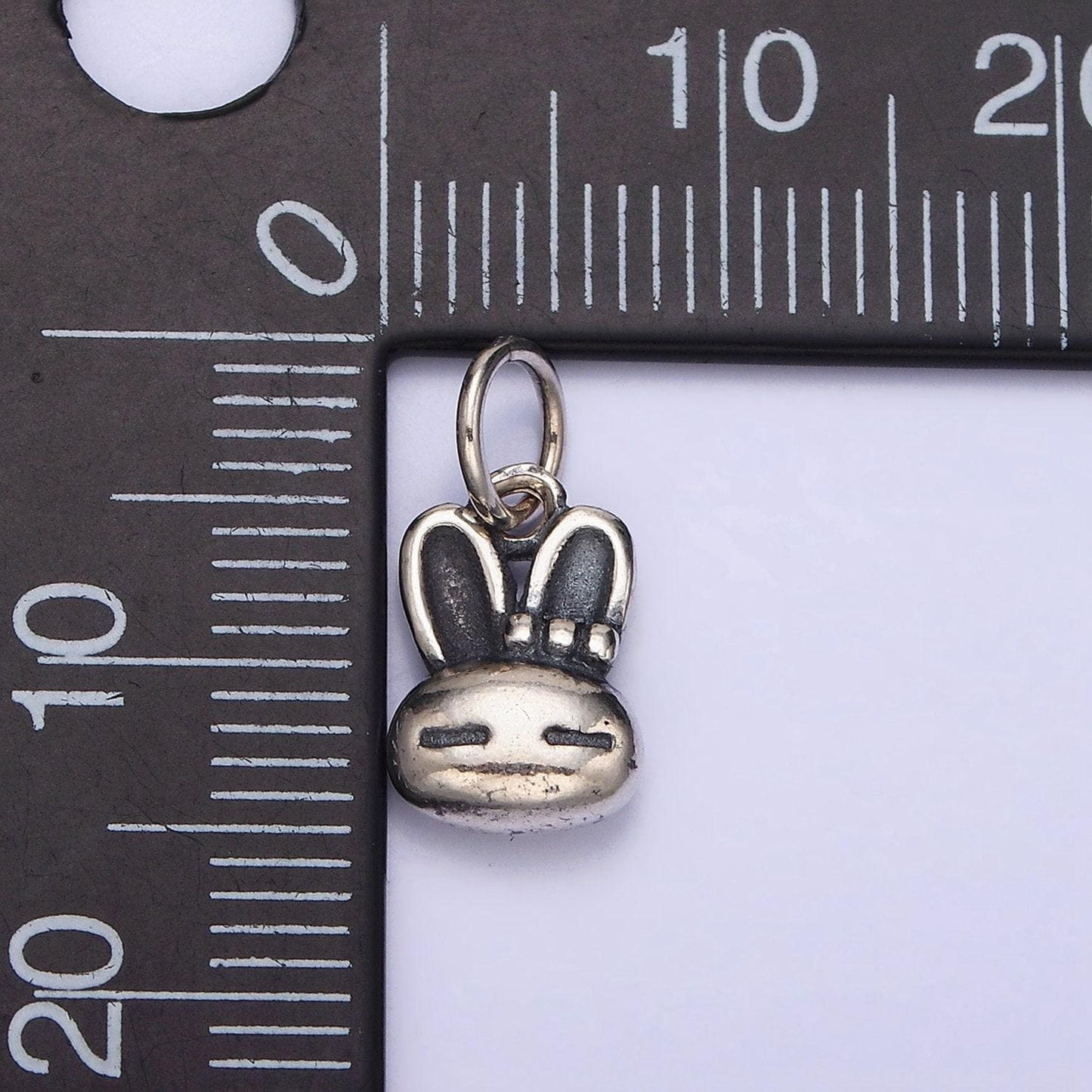 Small sterling silver rabbit face charms, silver bunny charm for kids bracelet charm jewelry supplies sl-281