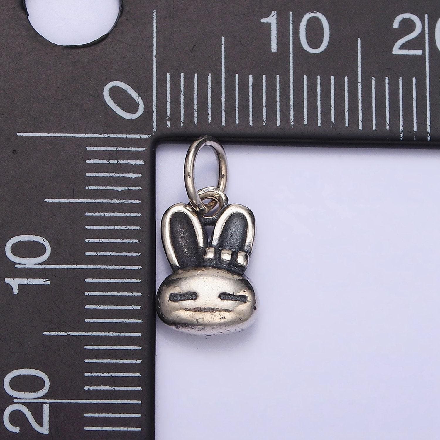 Small sterling silver rabbit face charms, silver bunny charm for kids bracelet charm jewelry supplies sl-281