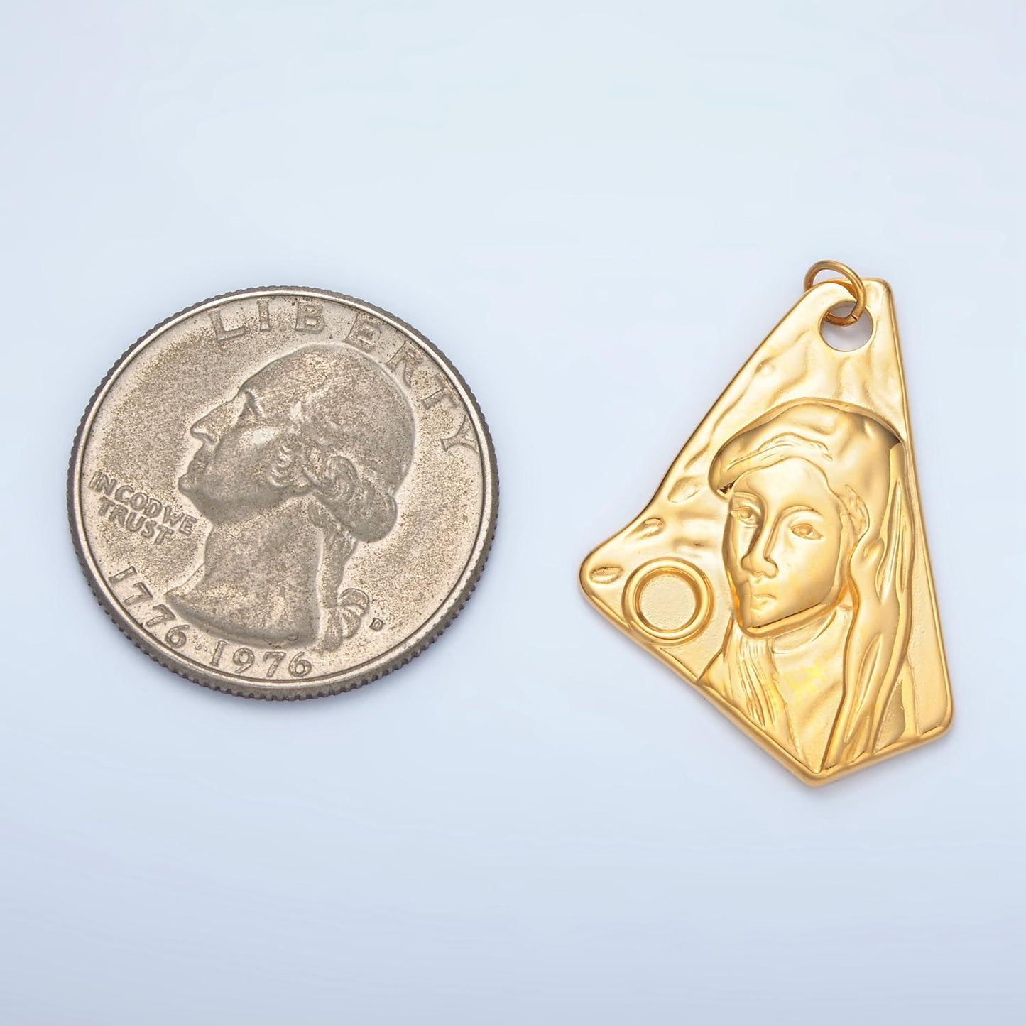 Stainless steel cameo lady face charm necklace pendant, cameo lady charm minimalist jewelry findings p698