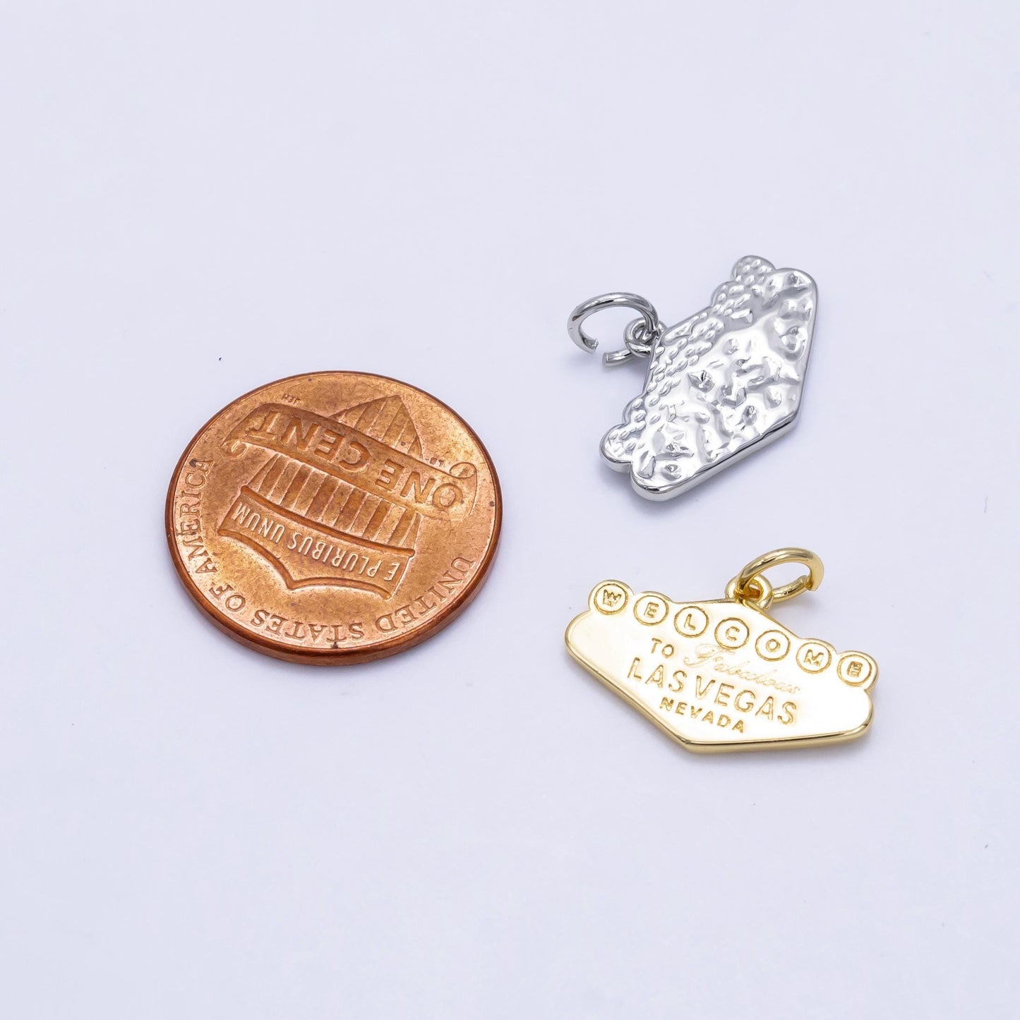 Dainty gold filled welcome to las vegas charms for bracelet necklace girl dangle charm travel charm gift idea