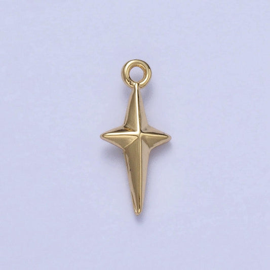 Mini gold star charms, tiny north star charm necklace bracelet earring accessories celestial findings jewelry making supplies ac046