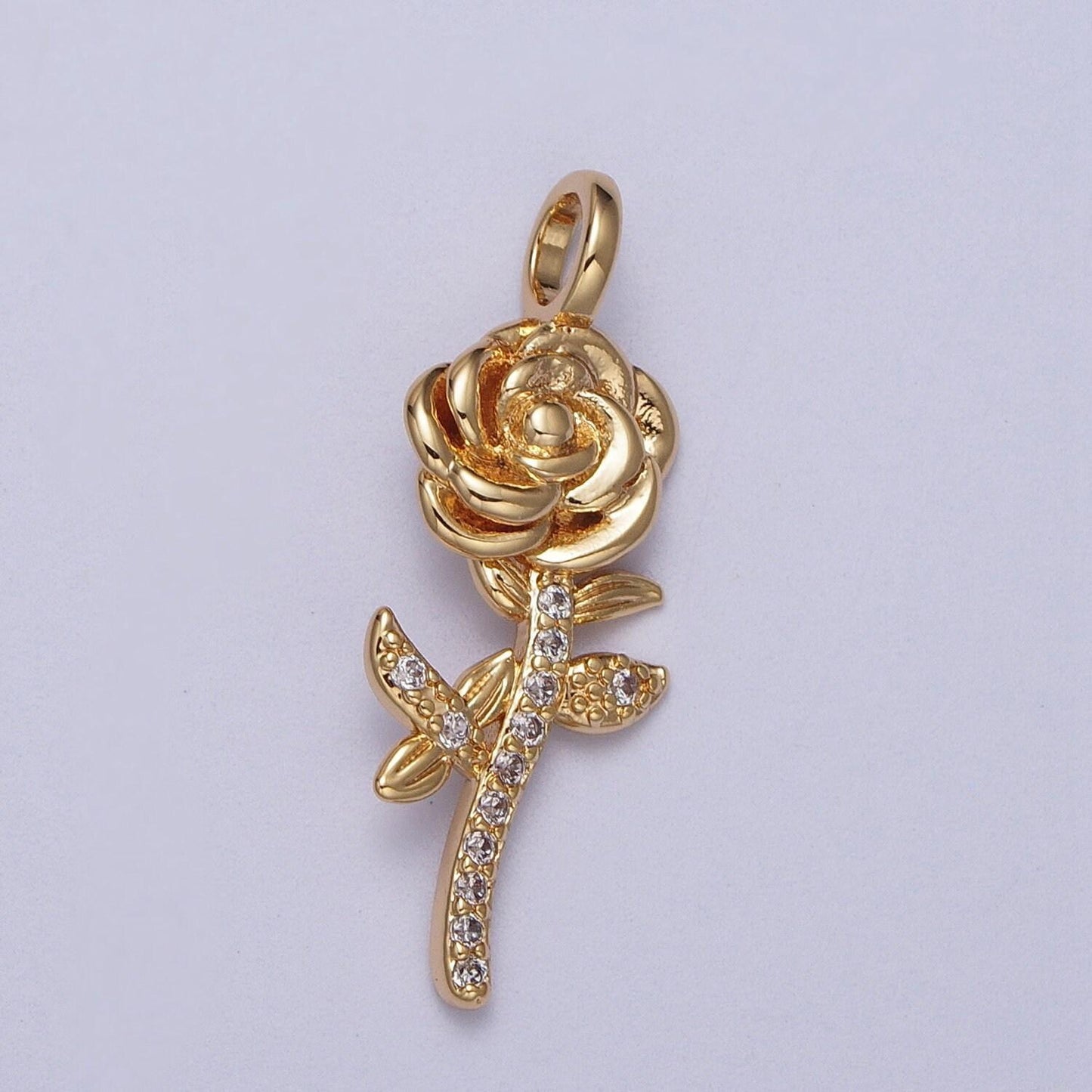 Gold birth flower charm, dainty floral charm, rose carnation violet flower charm for necklace bracelet jewelry making component