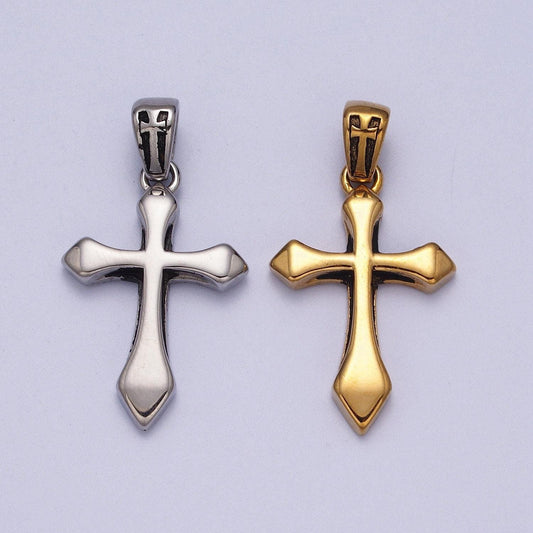 Bold silver mens cross pendant necklace large stainless steel cross pendant necklace for men women gold cross pendant