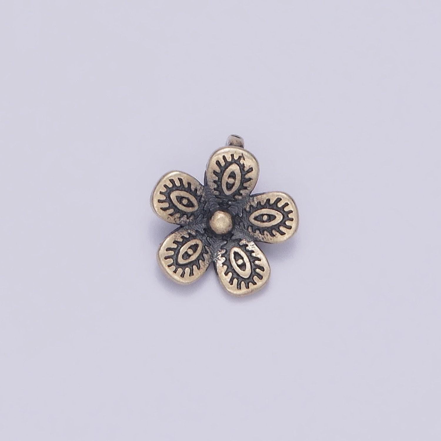 S925 sterling silver tribal flower charm silver tropical flower pendant small hibiscus plumeria charm bracelet sl-359