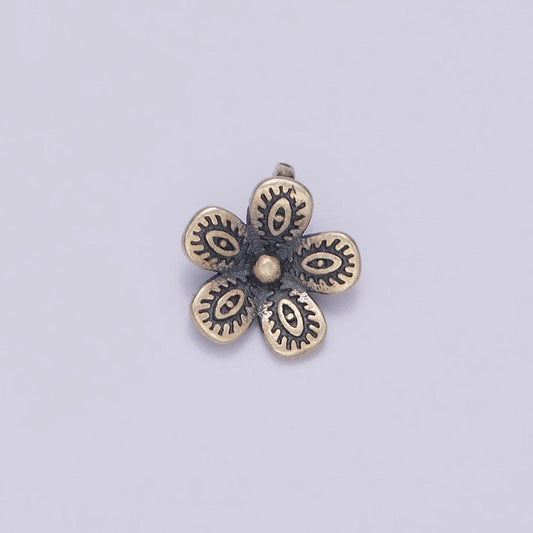 S925 sterling silver tribal flower charm silver tropical flower pendant small hibiscus plumeria charm bracelet sl-359