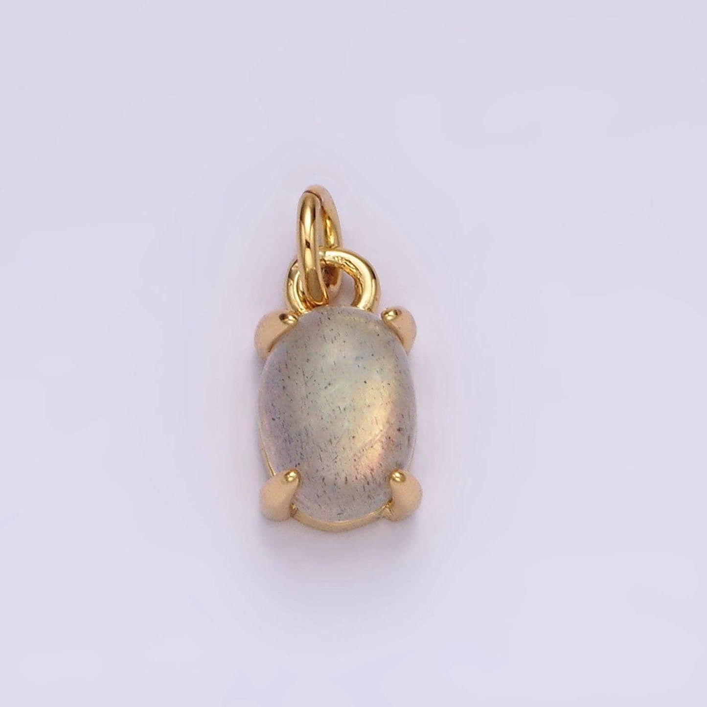 14k gold filled labradorite gemstone oval minimalist add-on charm | ac842