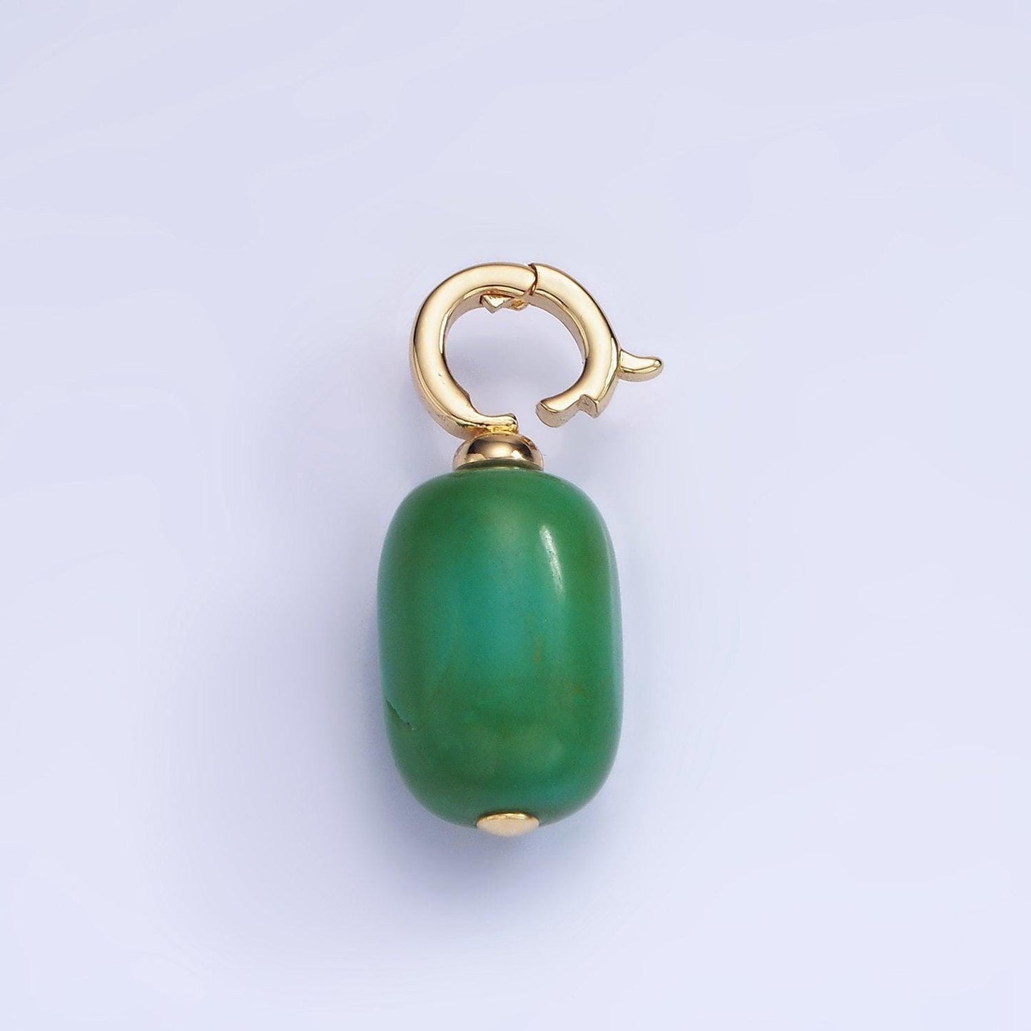 Dainty green jade tube cylinder beads pendant with open bail charm for necklace charm aa-1199