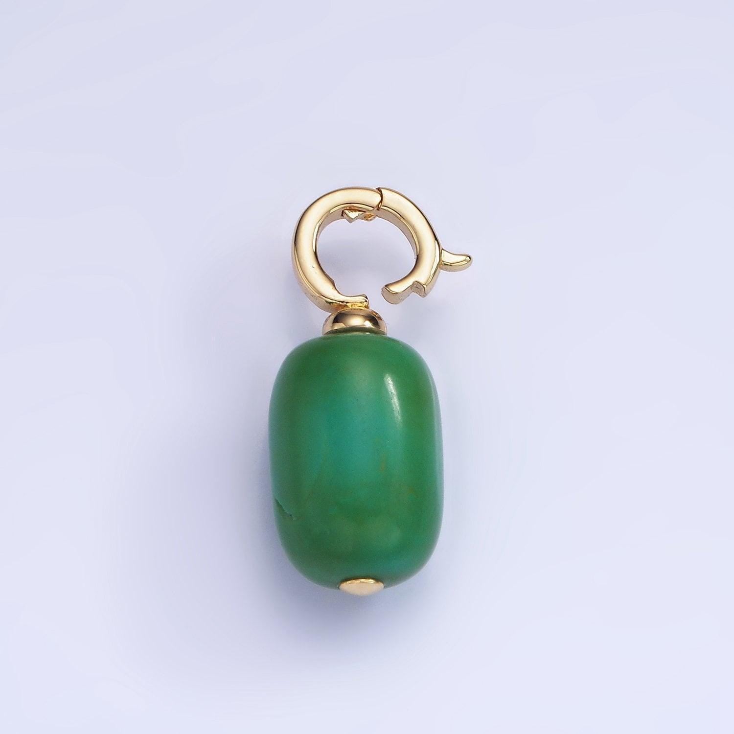 Dainty green jade tube cylinder beads pendant with open bail charm for necklace charm aa-1199