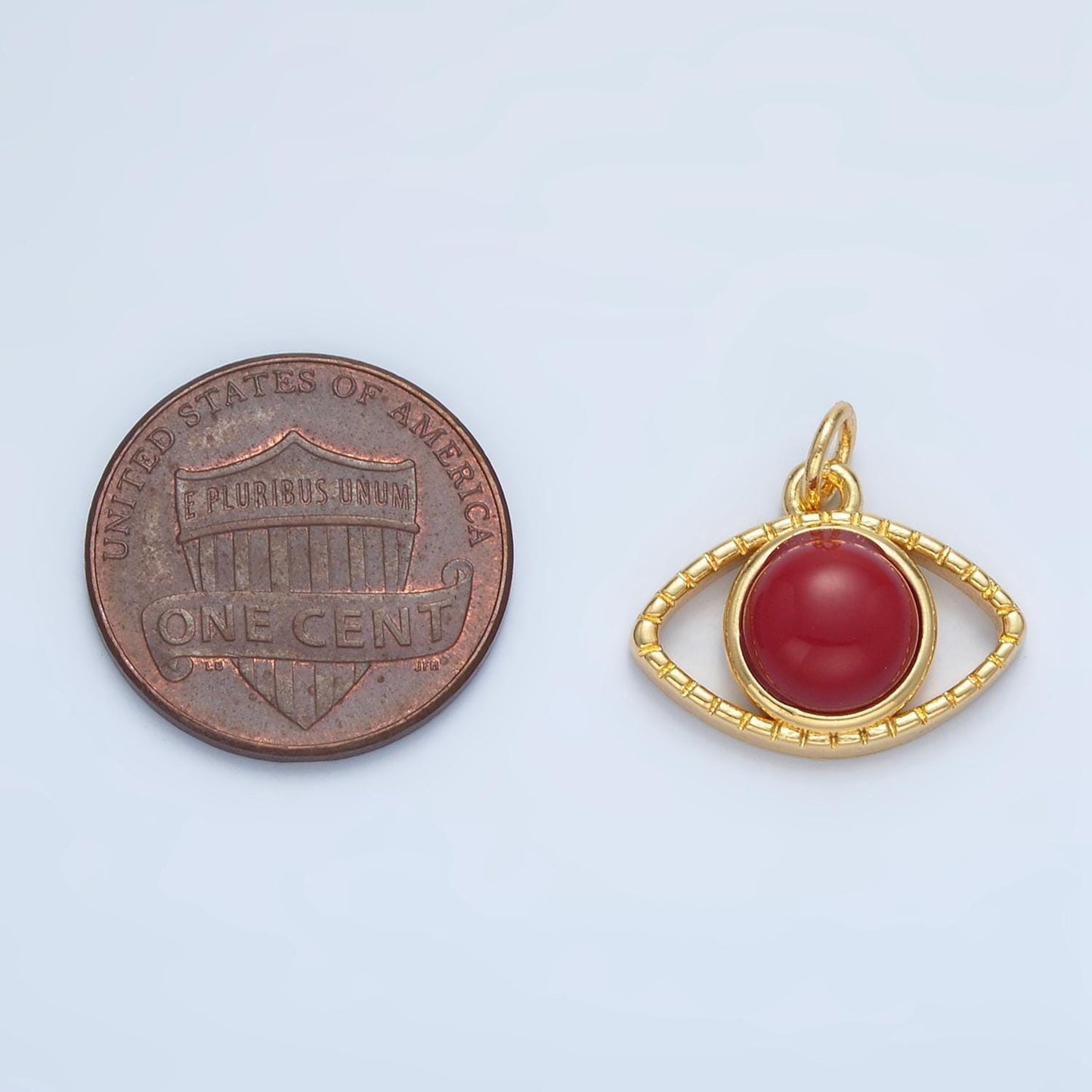 24k gold filled evil eye pendant carnelian eye charm cabochon medallion pendant x593
