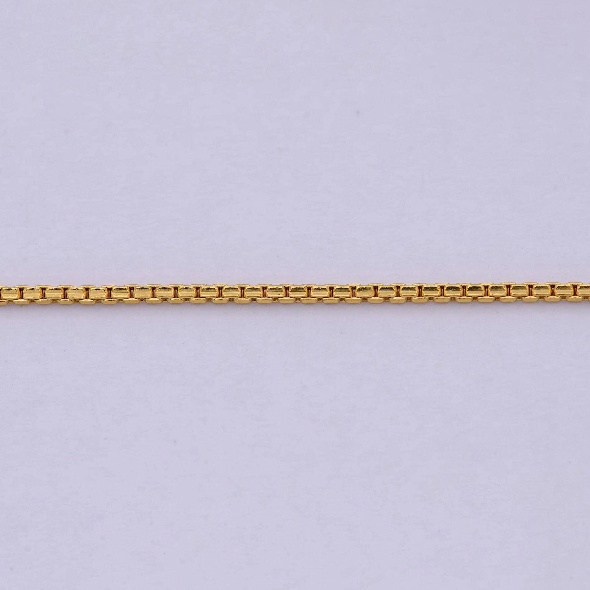 24k gold filled box chain necklace, 18 inch, 1 mm gold chain, box link chain for women men | wa-530