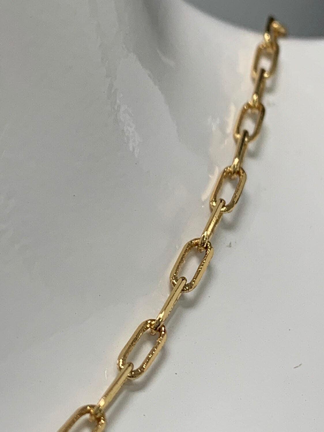 Gold dainty paperclip rolo cable chain by yard, rolo gold cable rolo chain by yard, thicknest 0.3mm, roll- 470