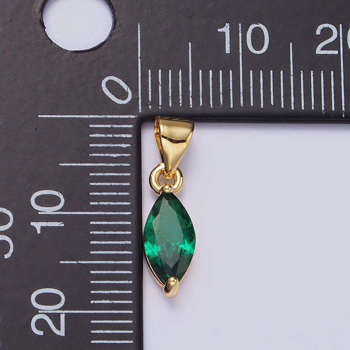 Dainty gold birthstone charm, marquis crystal channel bracelet charm, personalized jewelry, necklace charm diy jewelry component aa-666