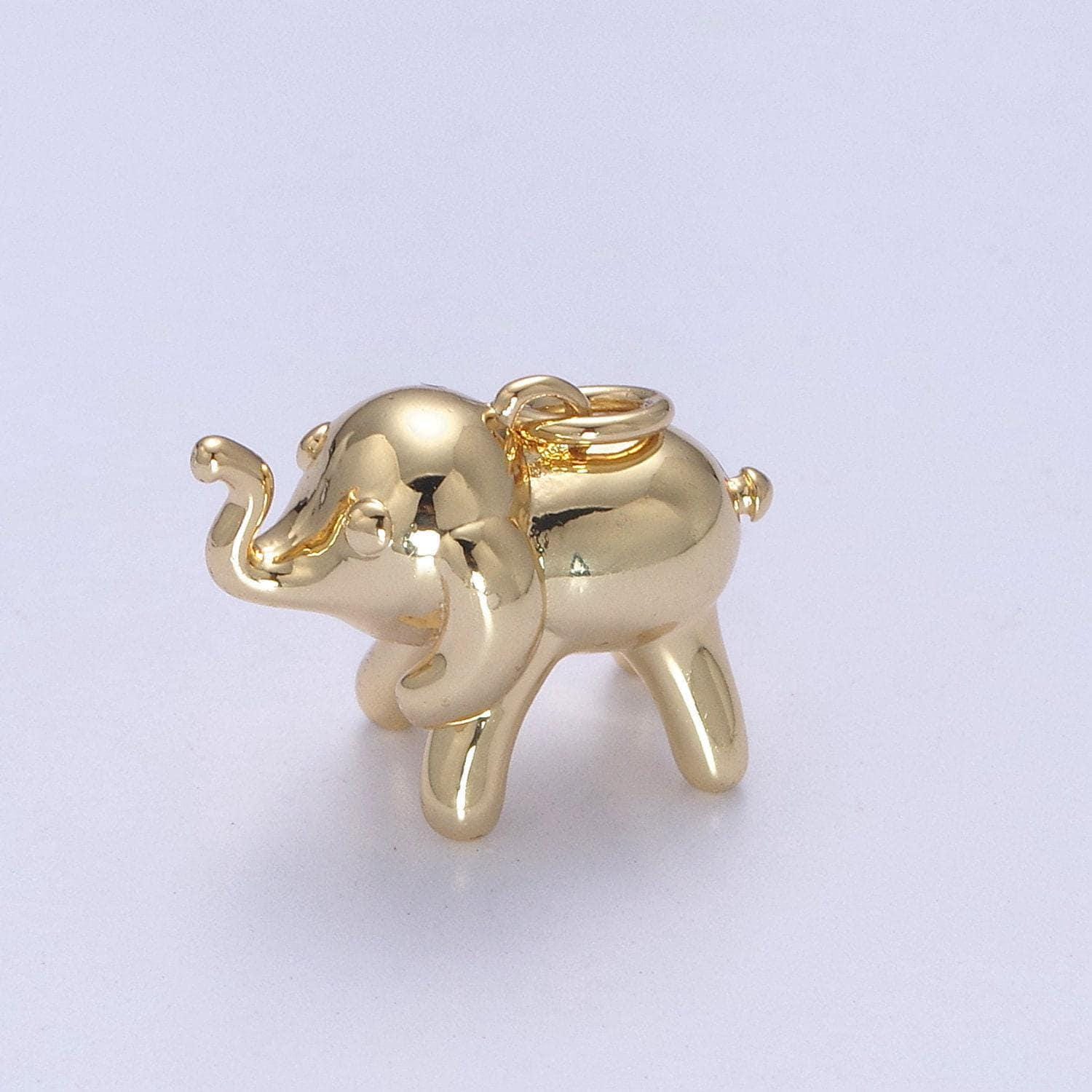 Dainty gold filled elephant charm wild animal safari charm n-373