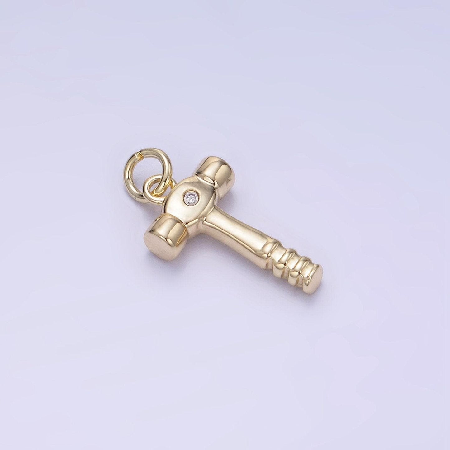 Mini gold hammer charm spanner pendant gold mechanic charm cool charm w560