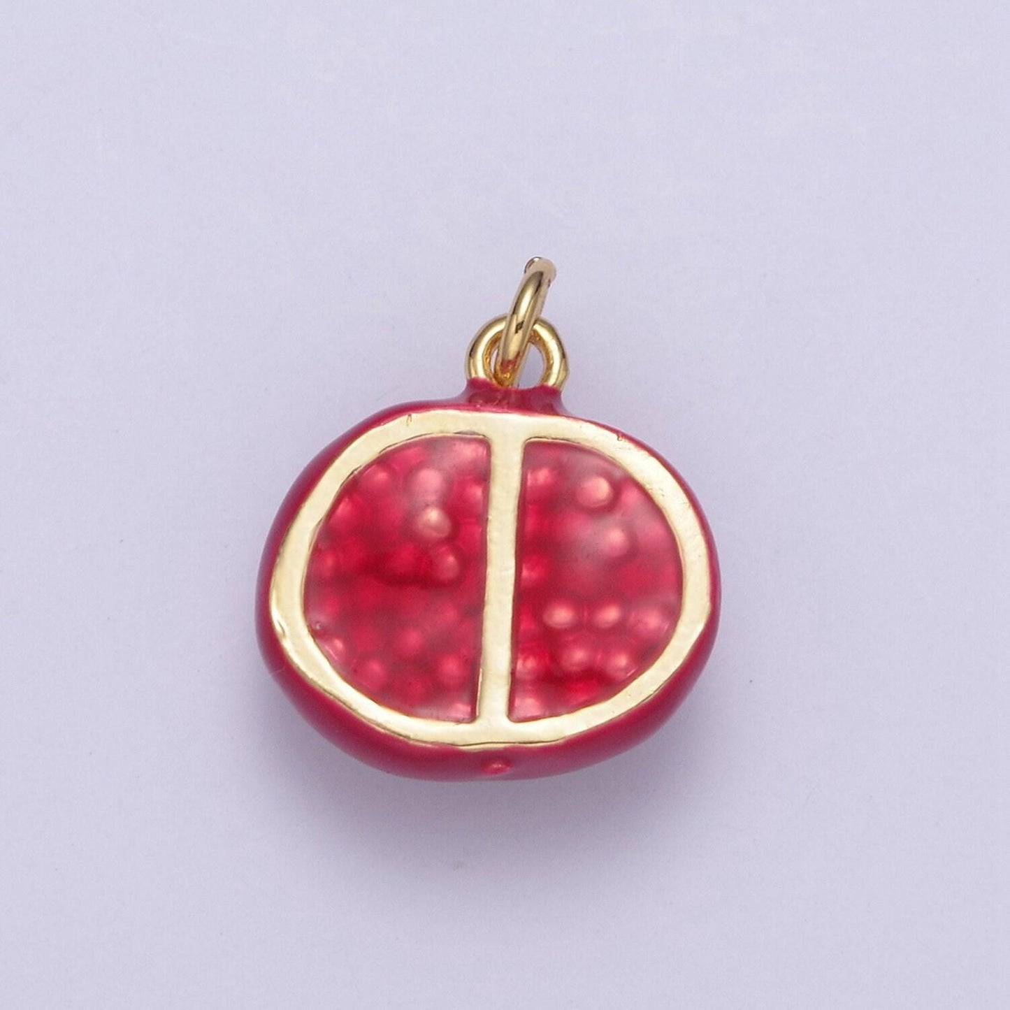 Dainty pomegranate charm micro purple fruit pendant | diy fashion jewelry add on necklace bracelet earring | n-725