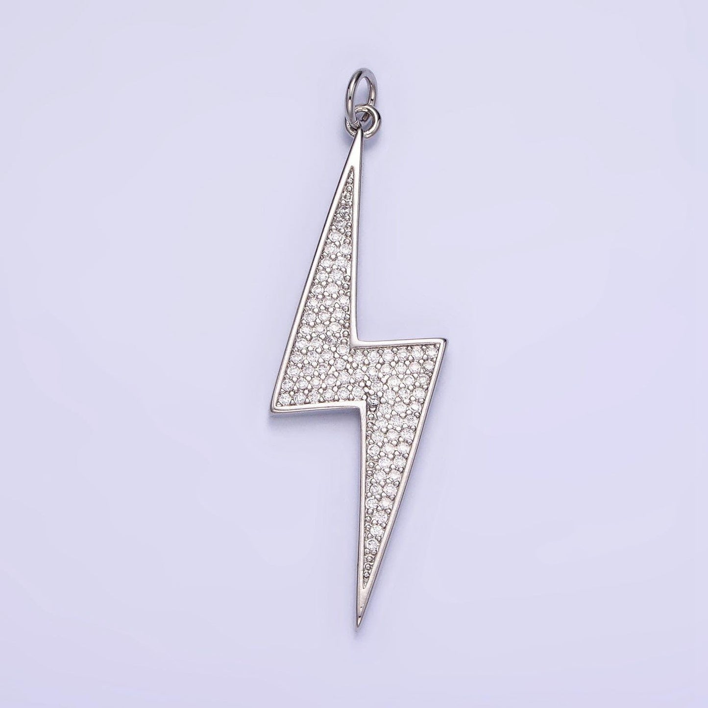1x gold cz pave lightning bolt charms, wizard charm, thunder pendant 46.5mm x 14.7mm charm for necklace bracelet earring supply w-489