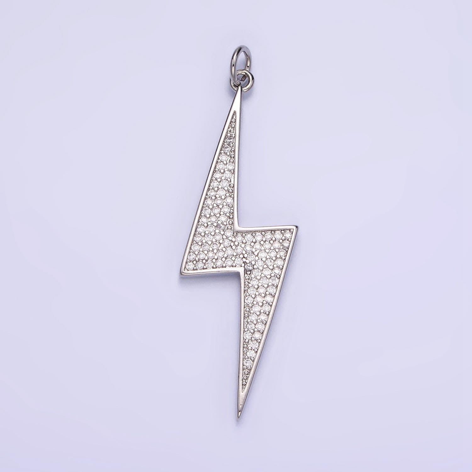1x gold cz pave lightning bolt charms, wizard charm, thunder pendant 46.5mm x 14.7mm charm for necklace bracelet earring supply w-489
