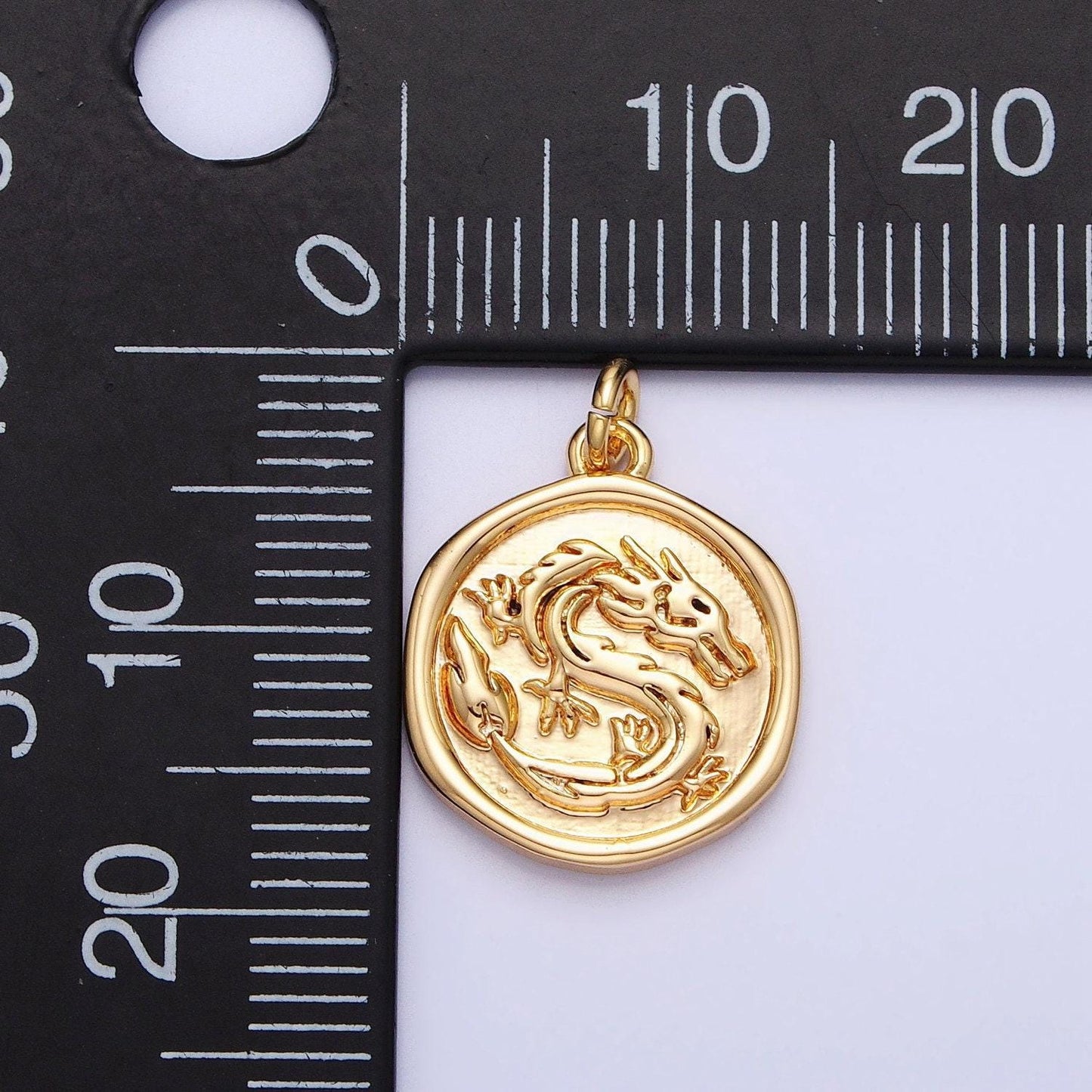 Mini gold ancient coin charm dragon silver dragon fantasy creature for bracelet necklace earring supply ac-440 ac946
