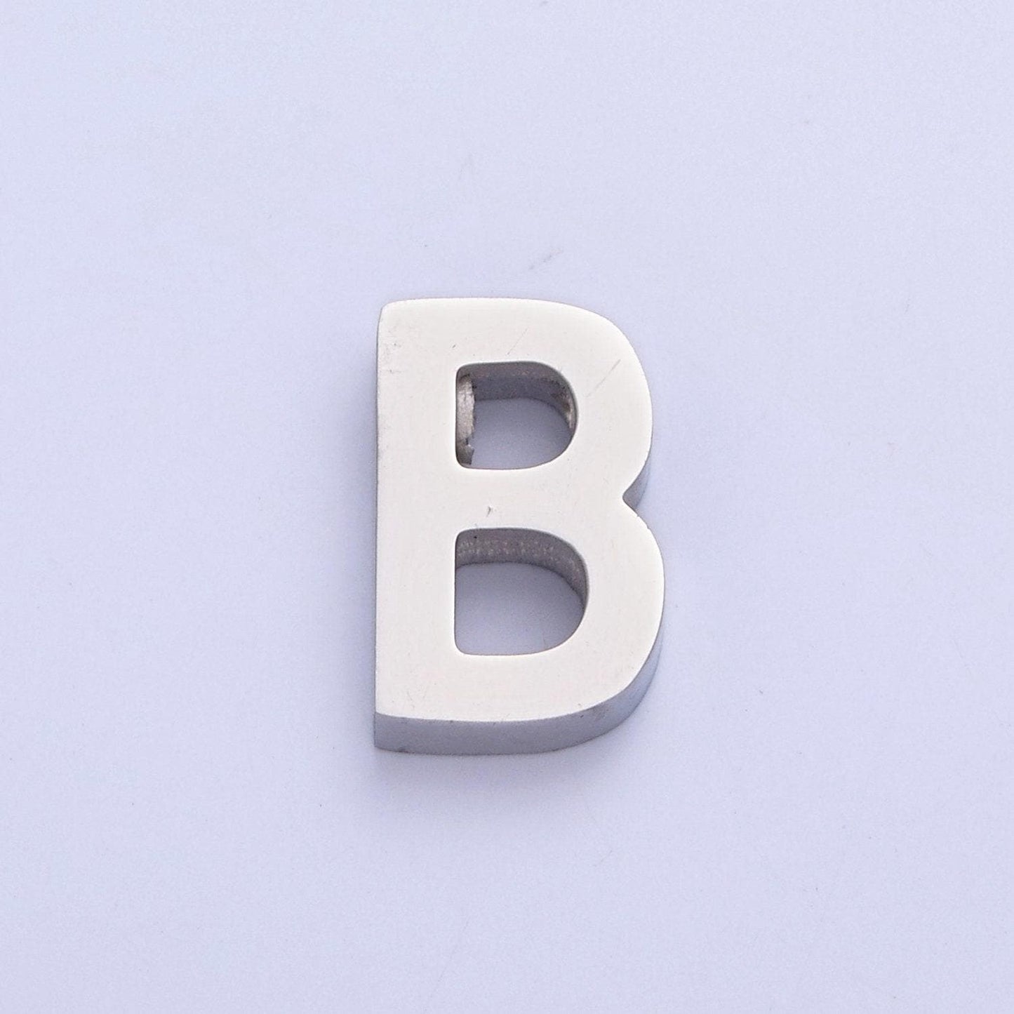 Silver stainless steel minimalist initial letters pendant wholesale jewelry supply personalized alphabet charm | a1682-a1694
