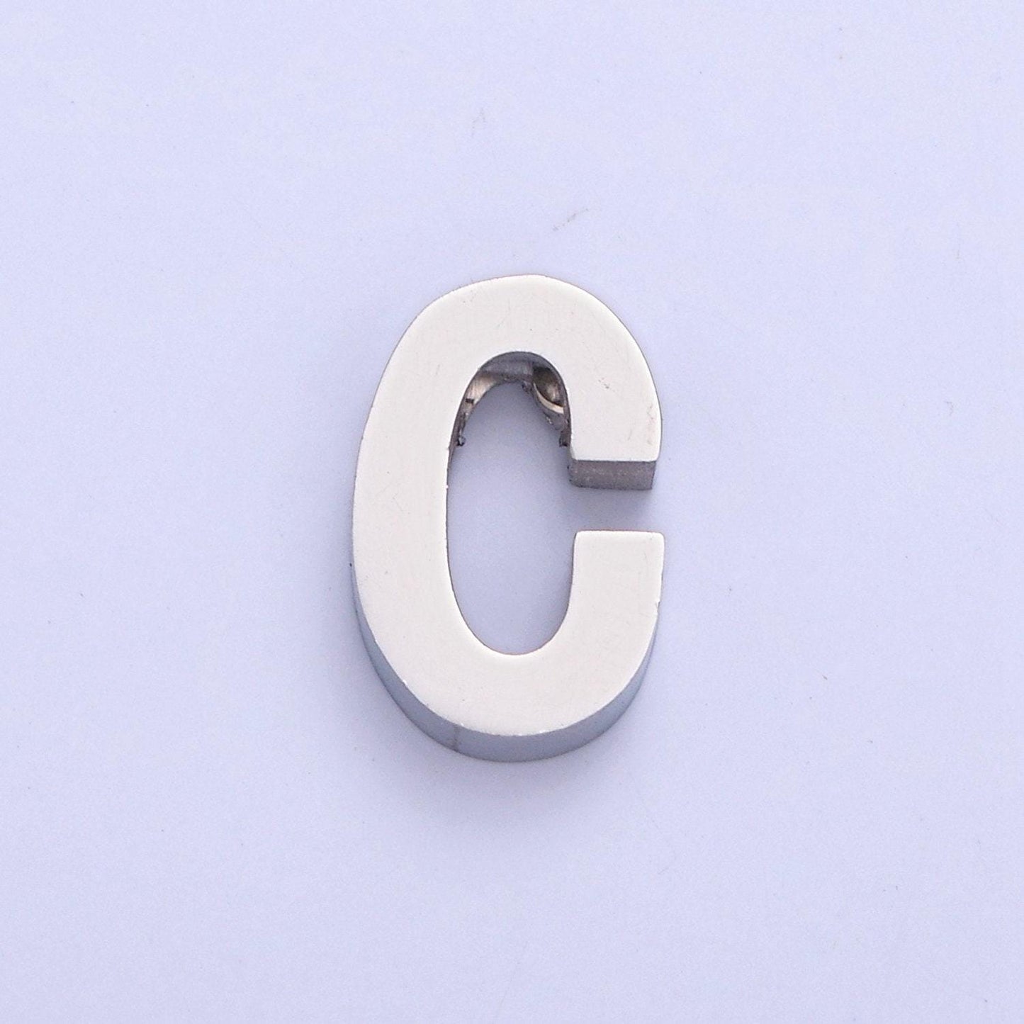 Silver stainless steel minimalist initial letters pendant wholesale jewelry supply personalized alphabet charm | a1682-a1694