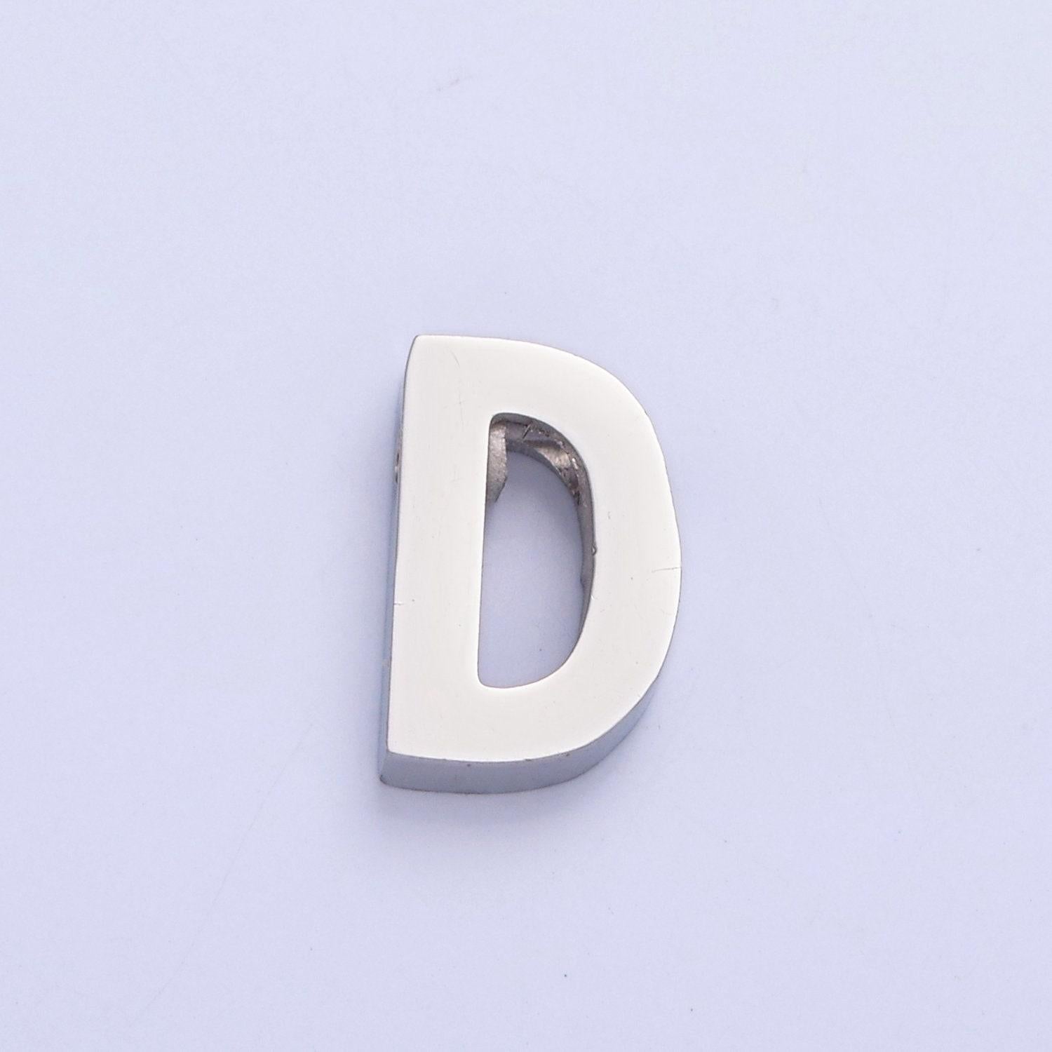 Silver stainless steel minimalist initial letters pendant wholesale jewelry supply personalized alphabet charm | a1682-a1694