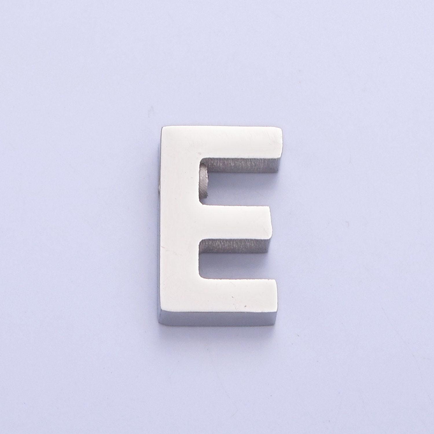 Silver stainless steel minimalist initial letters pendant wholesale jewelry supply personalized alphabet charm | a1682-a1694