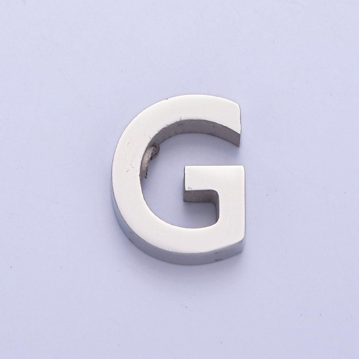Silver stainless steel minimalist initial letters pendant wholesale jewelry supply personalized alphabet charm | a1682-a1694