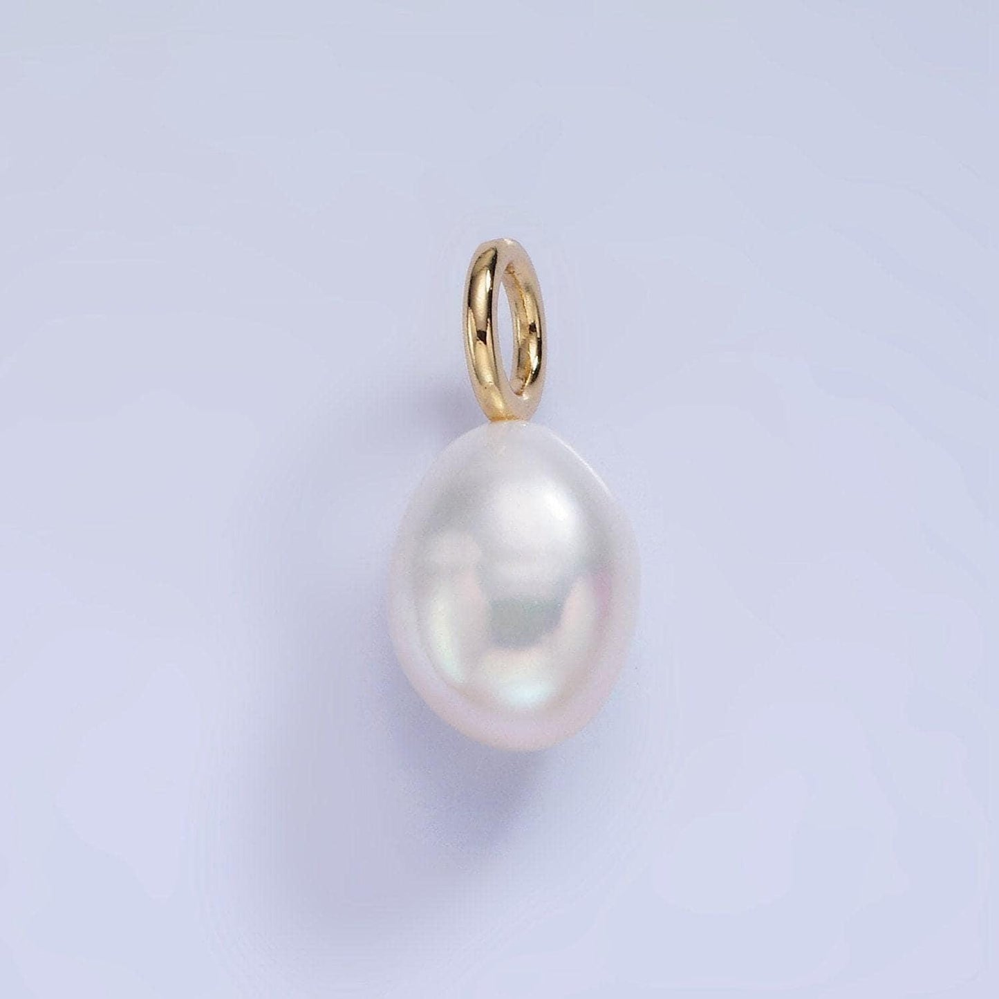 14k gold filled pink, white, purple oval freshwater pearl drop pendant | p1675 - p1677