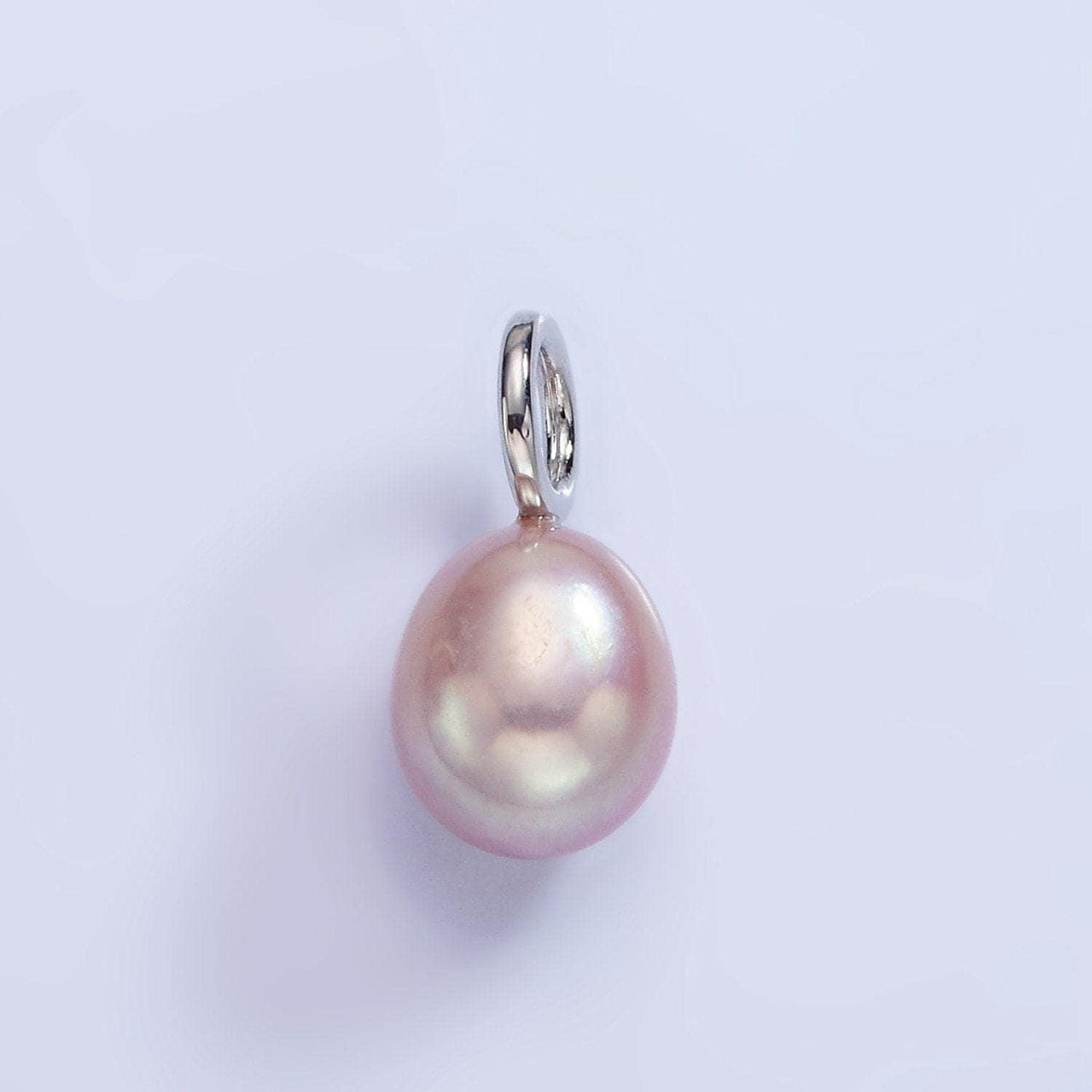 14k gold filled pink, white, purple oval freshwater pearl drop pendant | p1675 - p1677