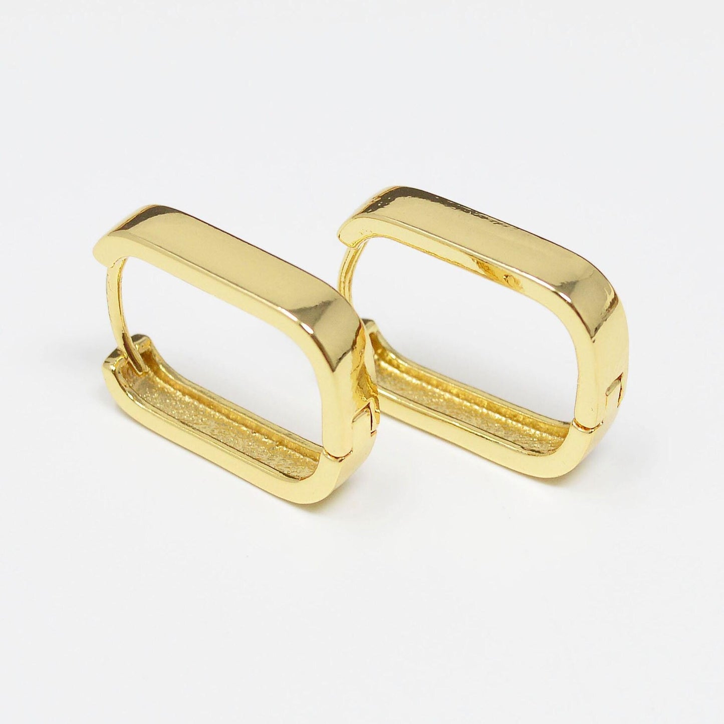 Oval hoop earring 24k gold filled earrings, mini hoop earrings dainty u shaped earring for everyday wear hypoallergenic jewelry q-429