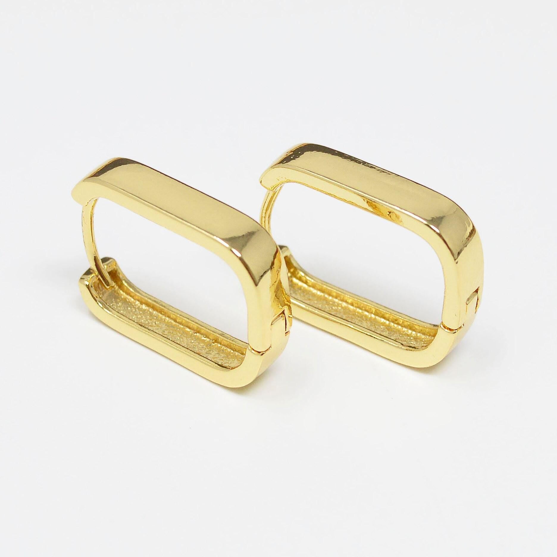 Oval hoop earring 24k gold filled earrings, mini hoop earrings dainty u shaped earring for everyday wear hypoallergenic jewelry q-429