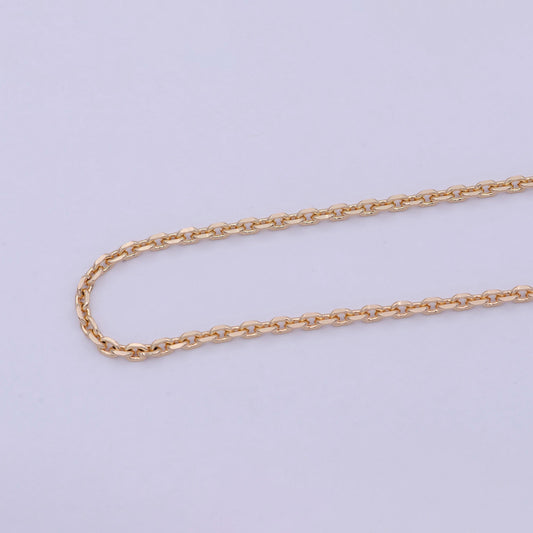 18k gold filled cable chain necklace layer chain necklace ready to wear 17.7 inch wa-761