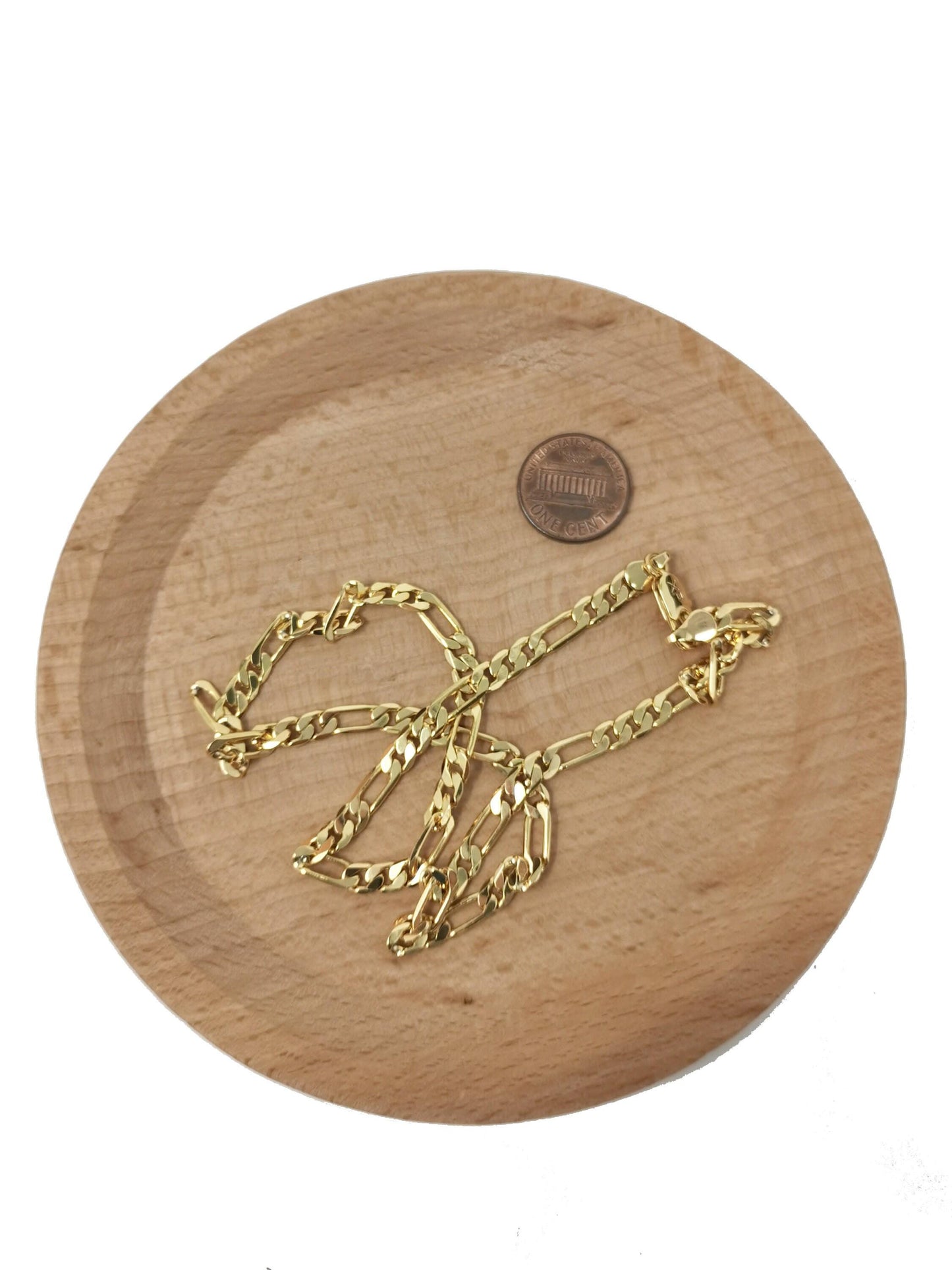 1pc 17.8'' ready to use gold figaro necklace chain 5.8mmx 1.3mm, layering figaro chain bold perfect pendant charm necklace,ch- 951