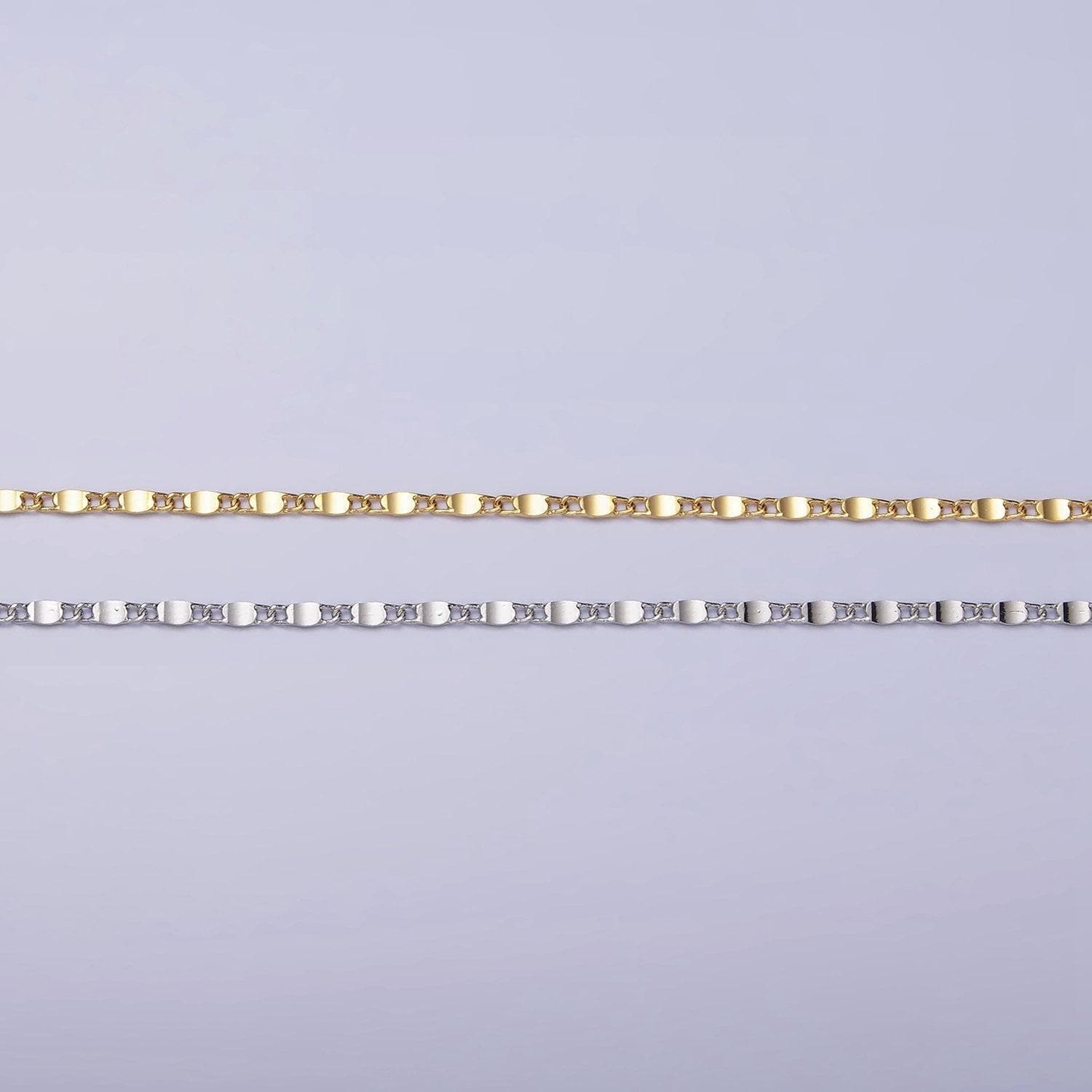 24k gold filled flat diamond cut mariner necklace 15.75 inch, 18 inches for minimalist jewelry | wa-1849 wa-1850