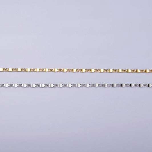 24k gold filled flat diamond cut mariner necklace 15.75 inch, 18 inches for minimalist jewelry | wa-1849 wa-1850