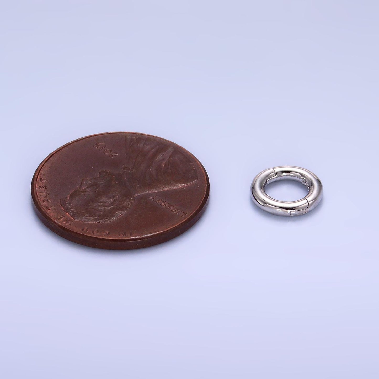 S925 sterling silver 8mm pull round gate ring jewelry supply charm holder enhancer clasp | sl-539
