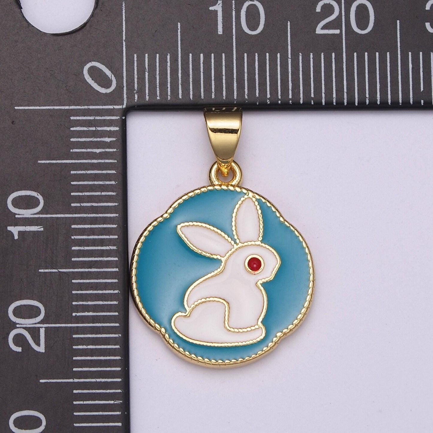 Gold enamel bunny charm, epoxy rabbit pendant, rabbit charm for braceletn necklace, earring diy craft, n-517