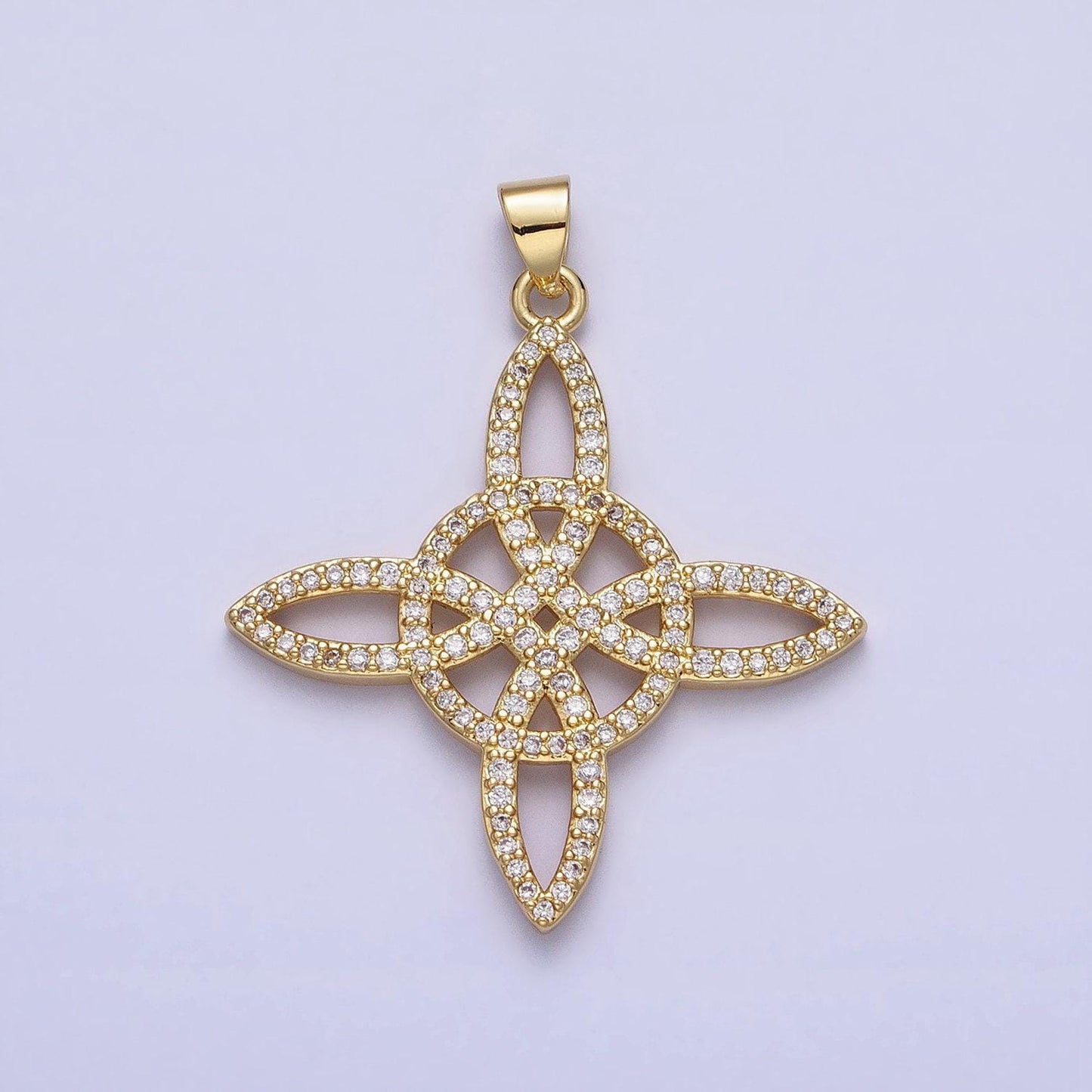 14k gold filled celtic irish scottish open knot design cross pendant charm eternity love strength statement necklace aa144