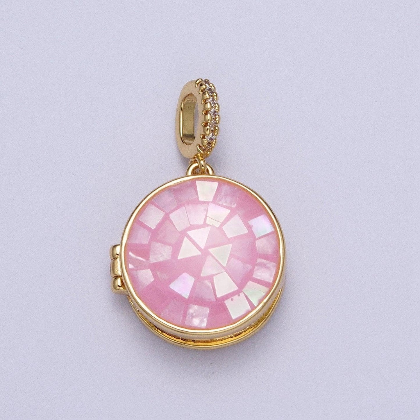 24k gold filled virgin mary shell round heart locket charm necklace, abalone pink blue white green shell for religious necklace pendant h080