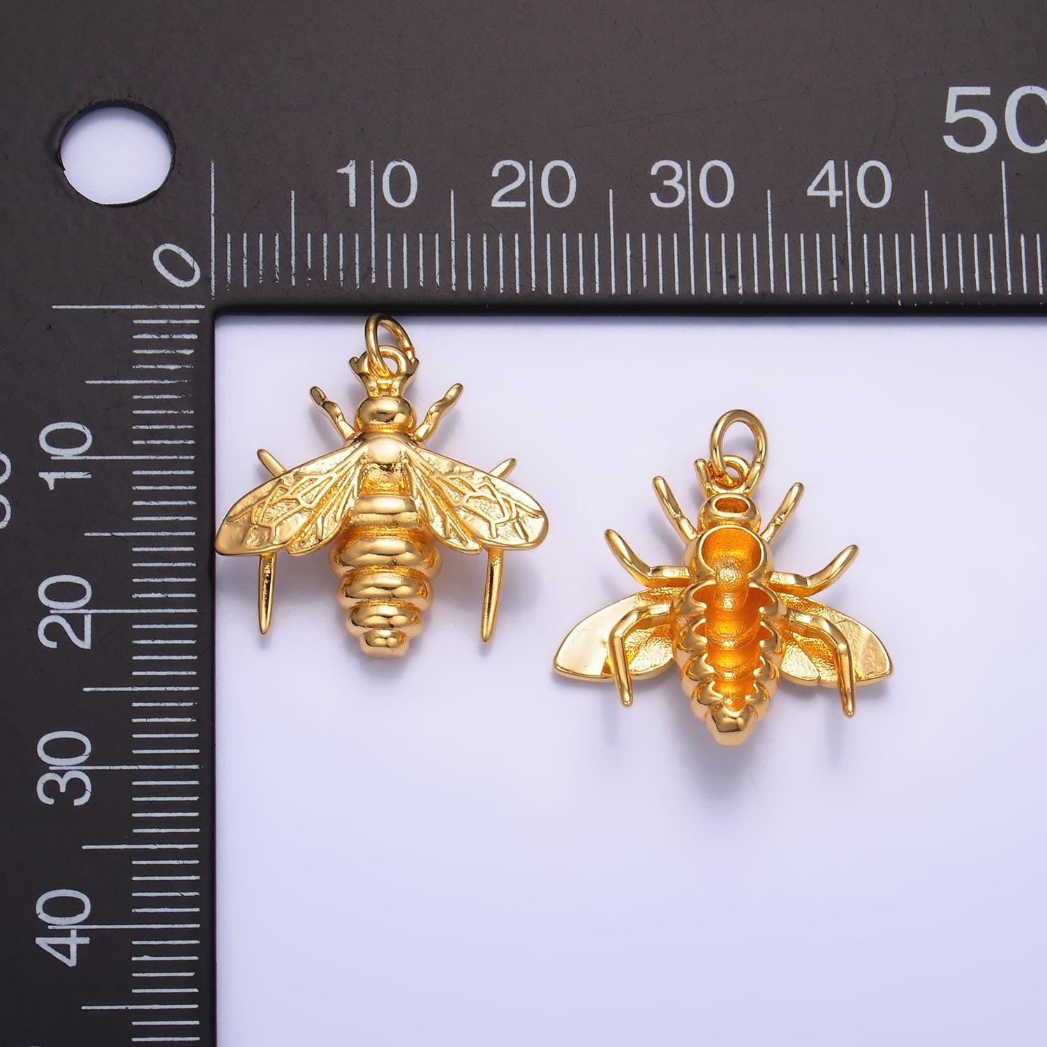 24k gold filled mini flying winged insect pendant, gold leaf-cutter bees hornet beetle charm, minimalist necklaces | w236