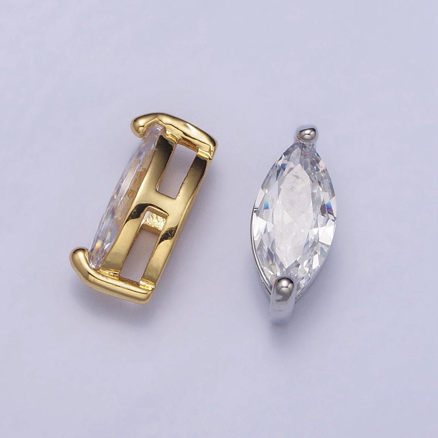 Mini gold filled marquise bead spacer connector 11.6 x 5.1mm for bracelet necklace b-816