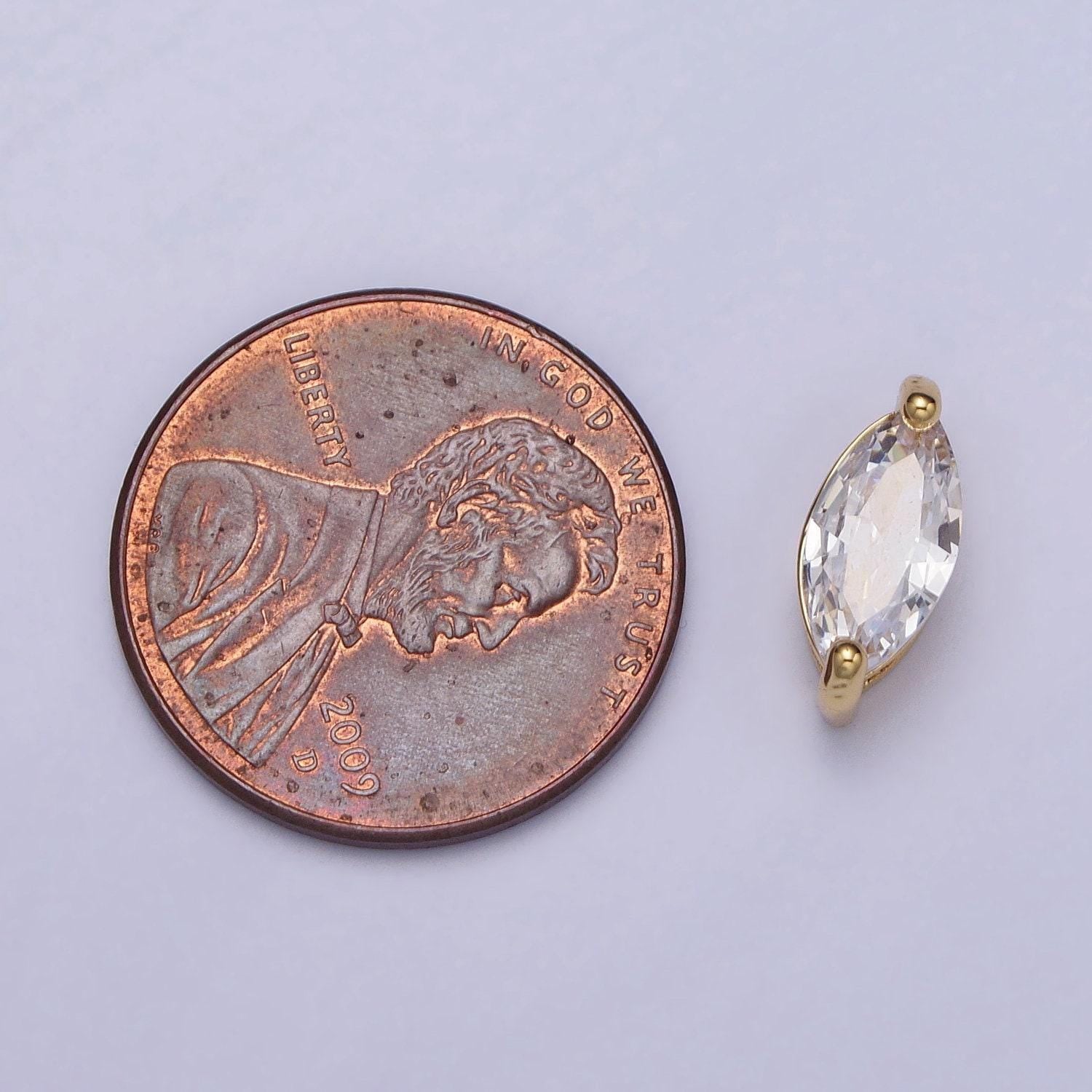 Mini gold filled marquise bead spacer connector 11.6 x 5.1mm for bracelet necklace b-816