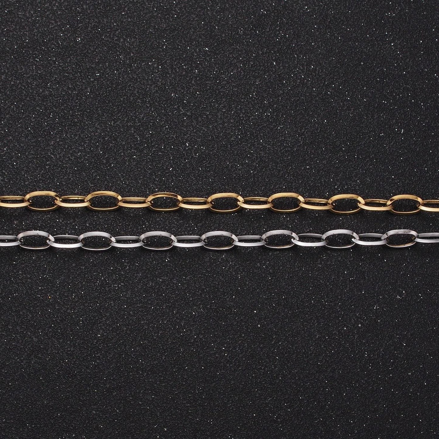 Stainless steel 5x7mm cable charm tarnish-free unfinished chain by yard oval paper clip chain wholesale chain | roll-1356 roll-1357