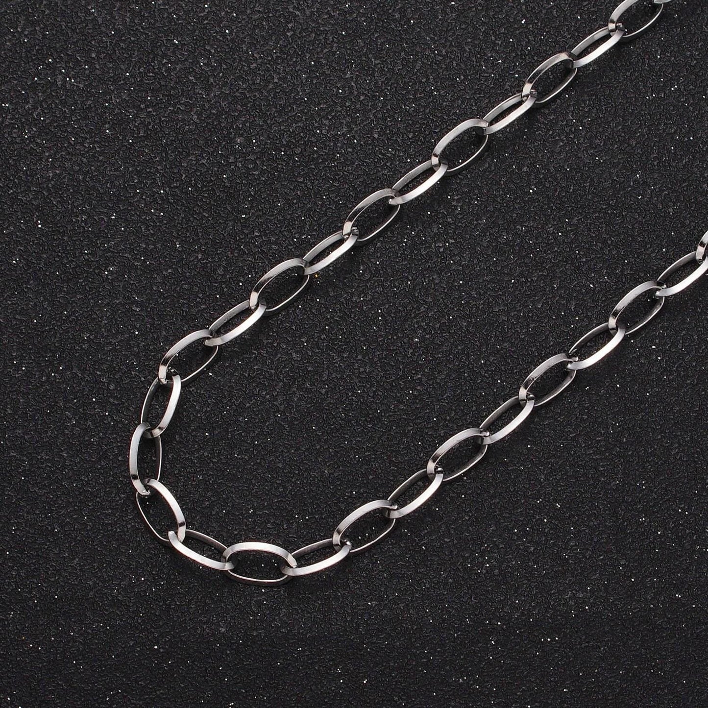 Stainless steel 5x7mm cable charm tarnish-free unfinished chain by yard oval paper clip chain wholesale chain | roll-1356 roll-1357