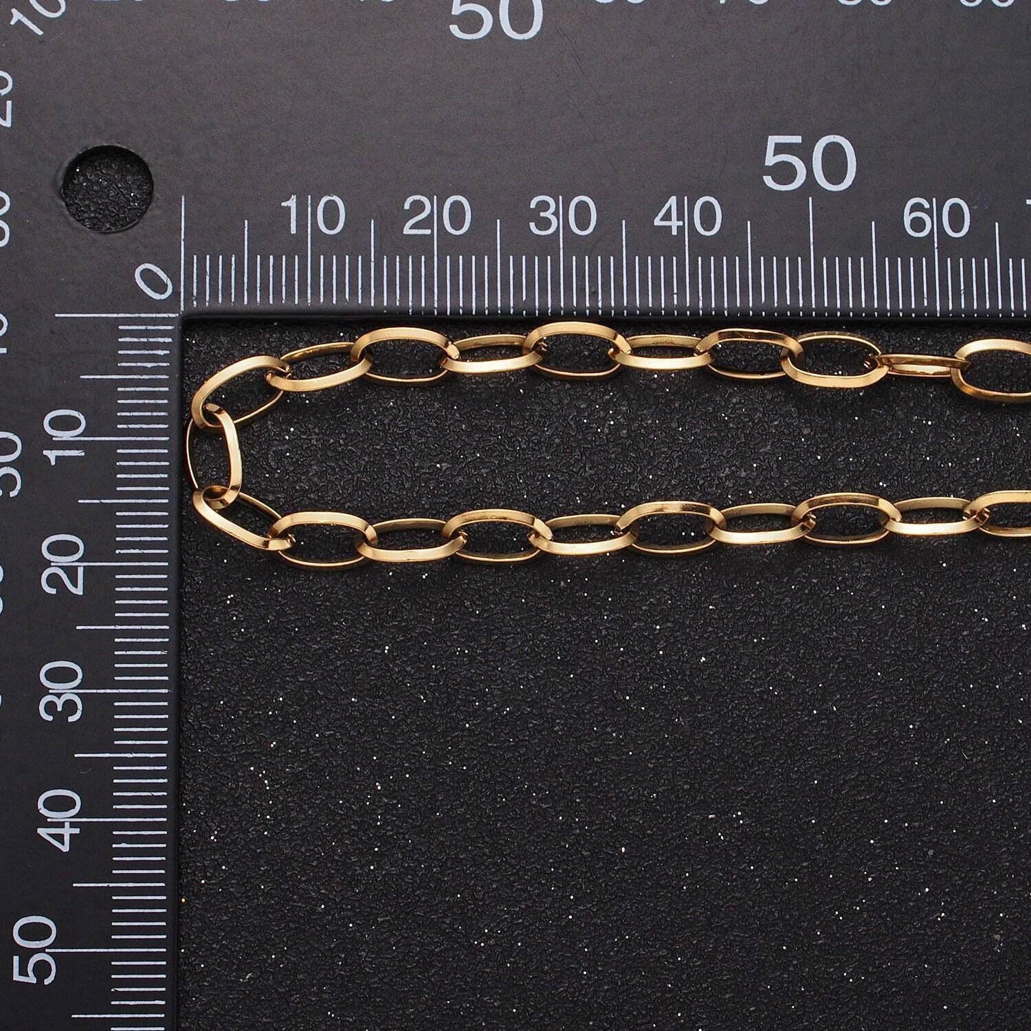 Stainless steel 5x7mm cable charm tarnish-free unfinished chain by yard oval paper clip chain wholesale chain | roll-1356 roll-1357
