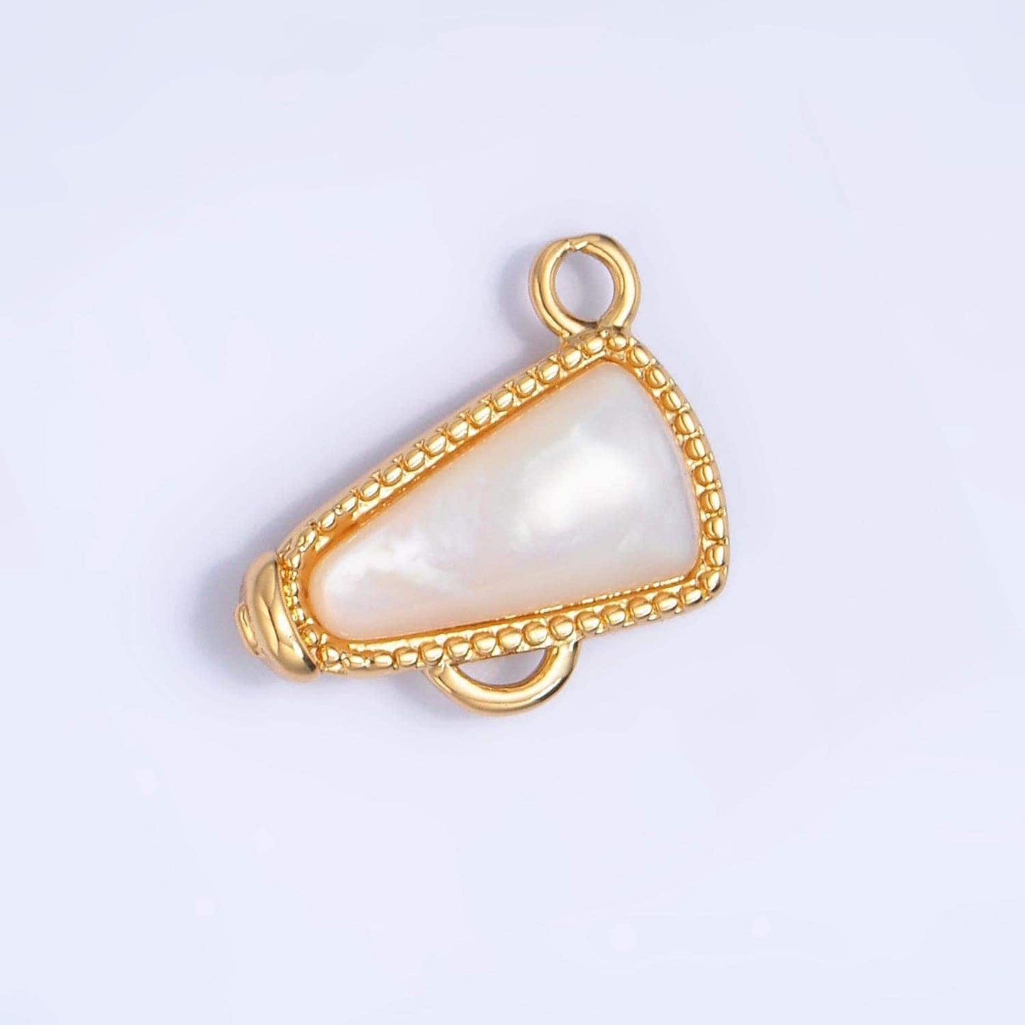 Pearl megaphone charm 24k gold filled cheerleader charm inspired sport cheer cheerleading dance sports pendant for bracelet necklace w050