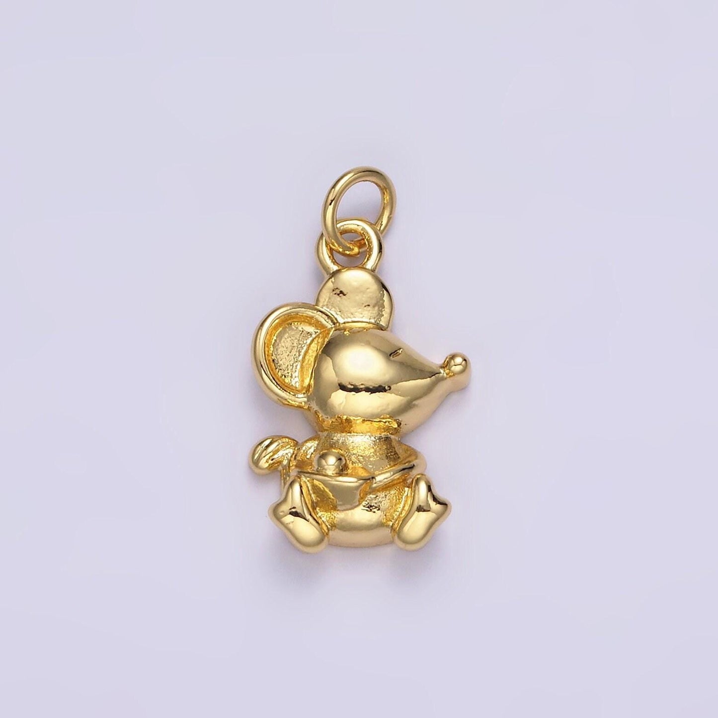 14k gold filled walking, sitting mouse mice animal charm | n1039 n1040