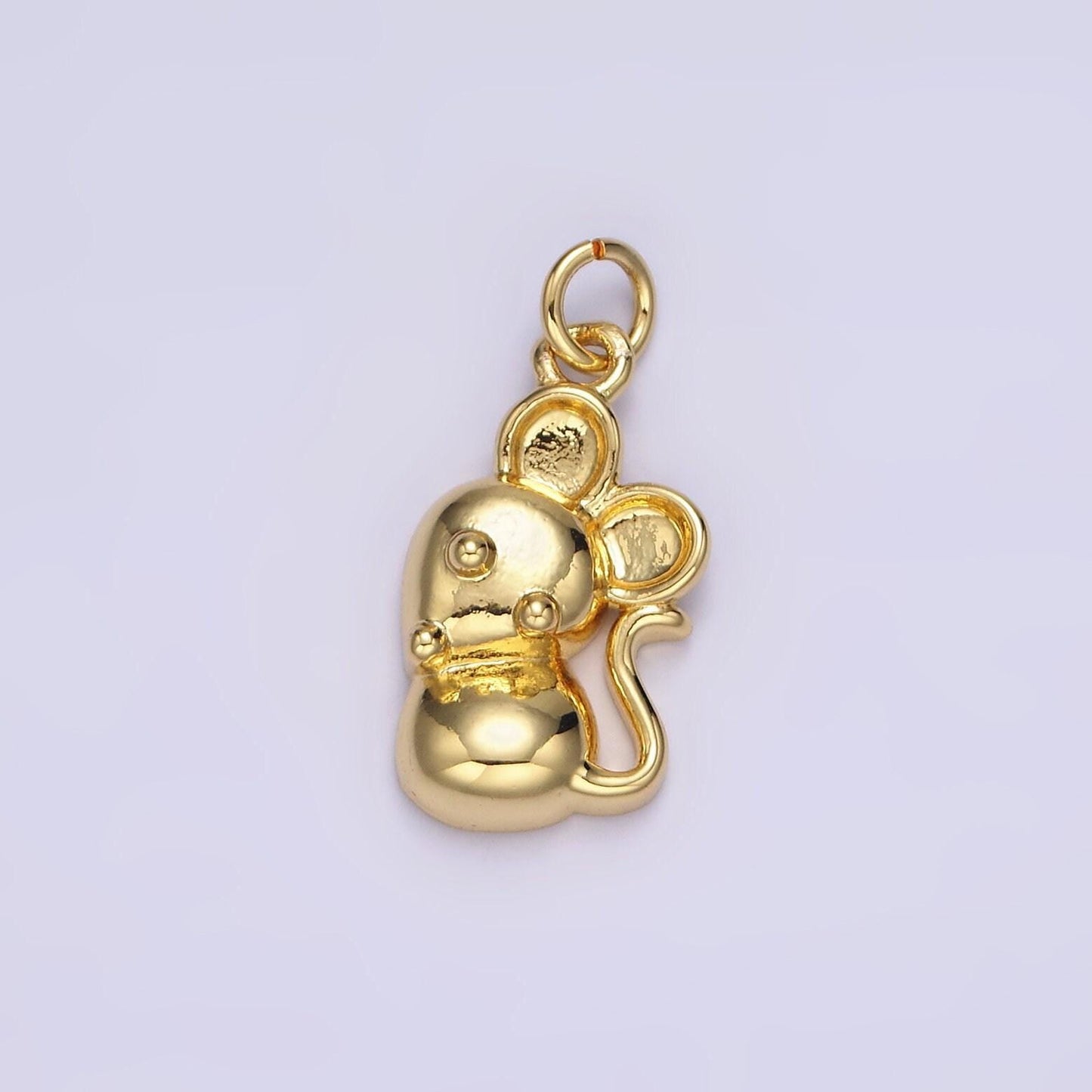 14k gold filled walking, sitting mouse mice animal charm | n1039 n1040